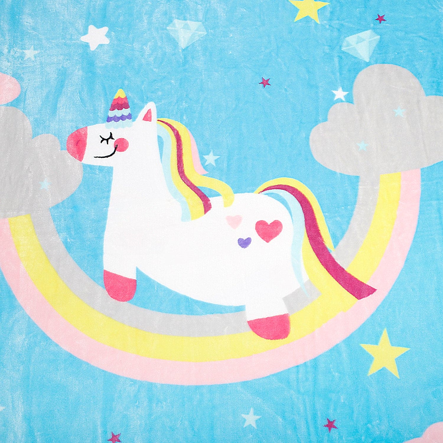 Magical Unicorn Blue Two-Ply Blanket - Baby Moo