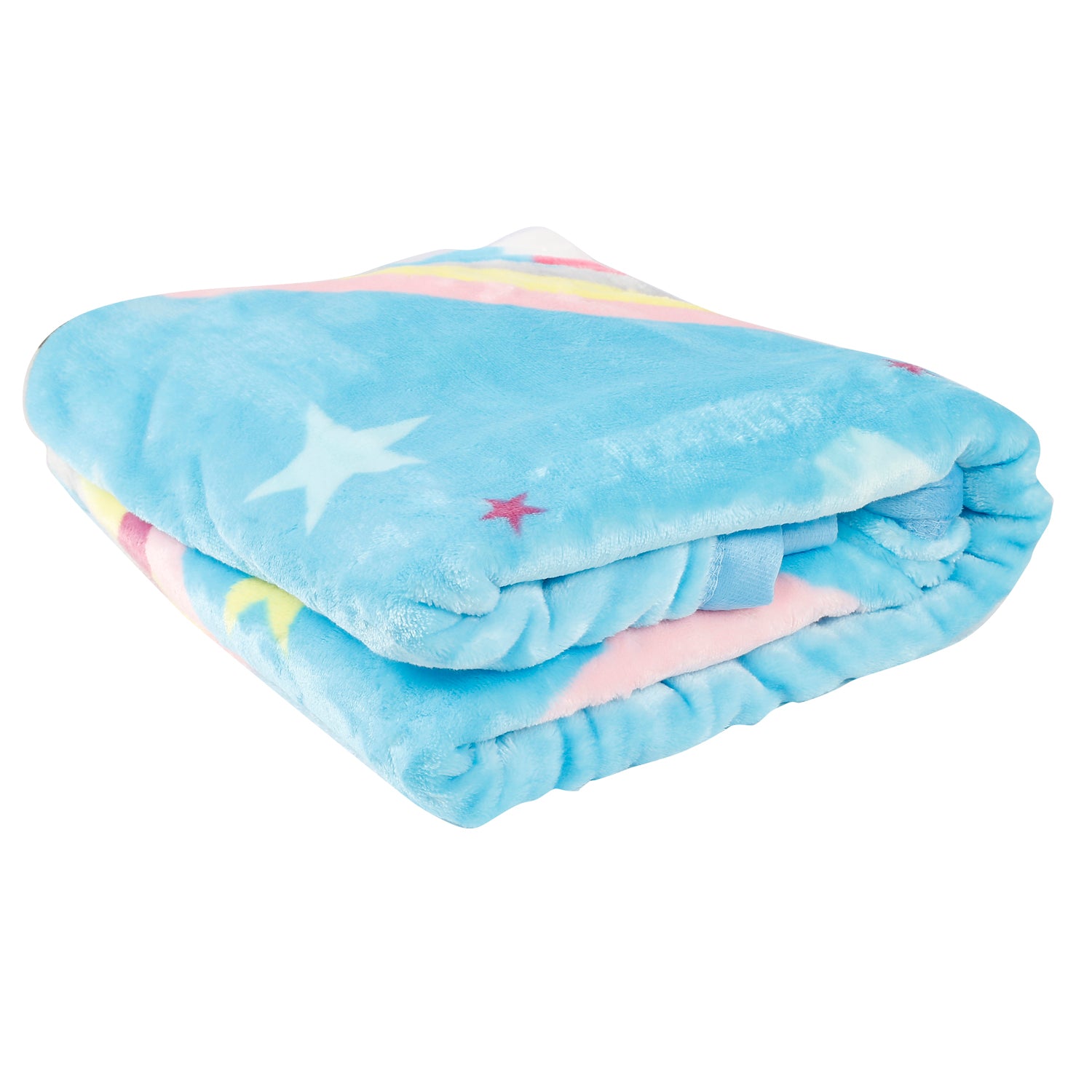 Magical Unicorn Blue Two-Ply Blanket - Baby Moo