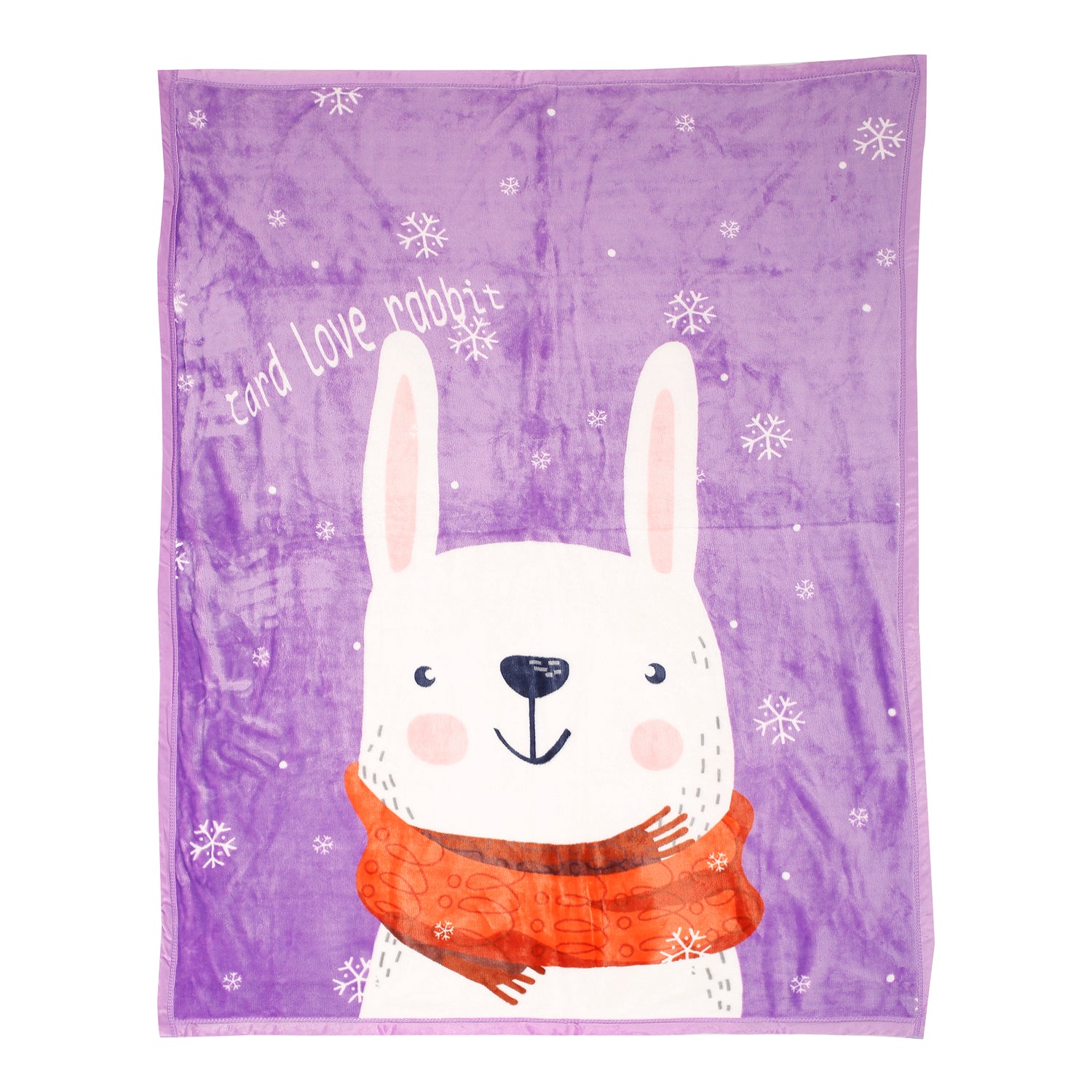 I Love Rabbits Purple Two-Ply Blanket - Baby Moo