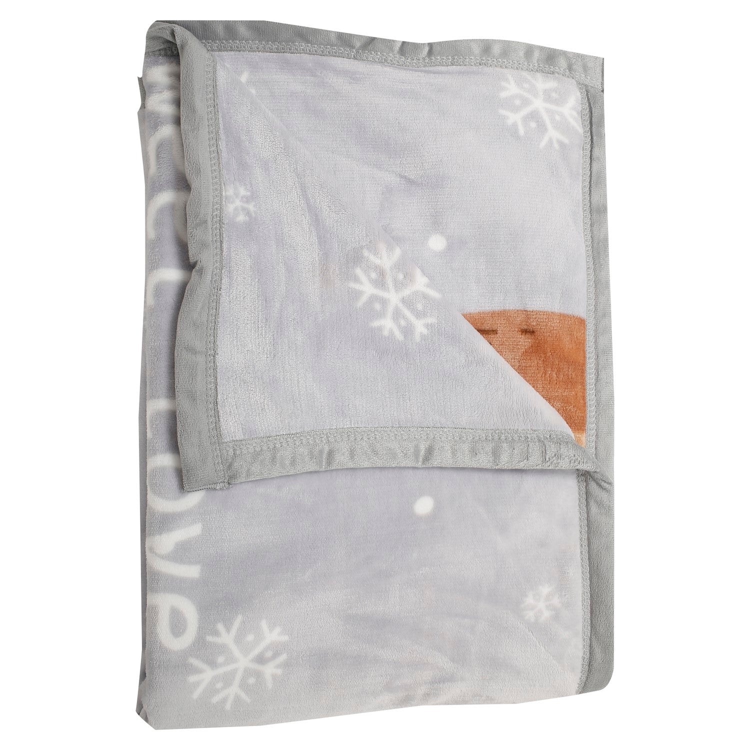 Snowy Reindeer Grey Two-Ply Blanket - Baby Moo
