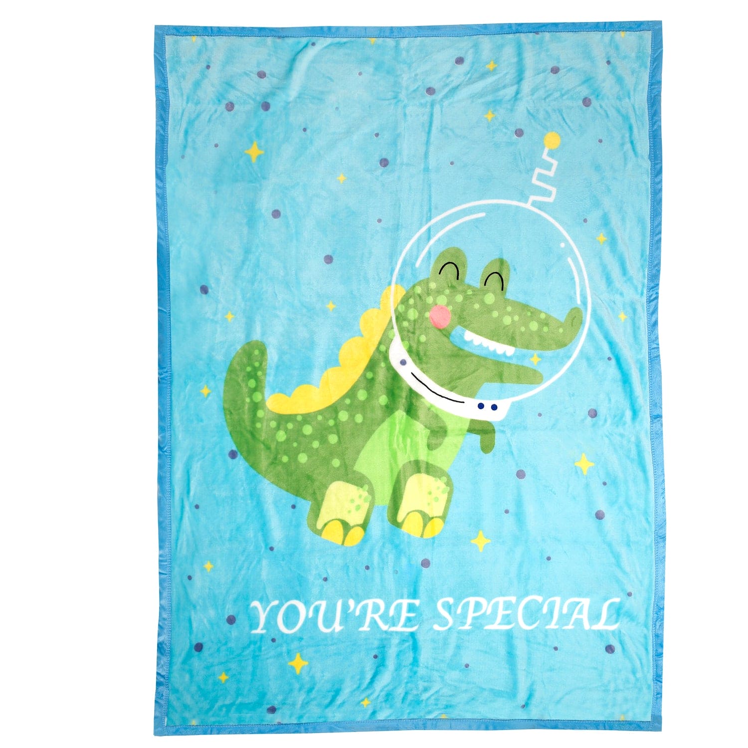 You Are Special Crocodile Blue Two-Ply Blanket - Baby Moo