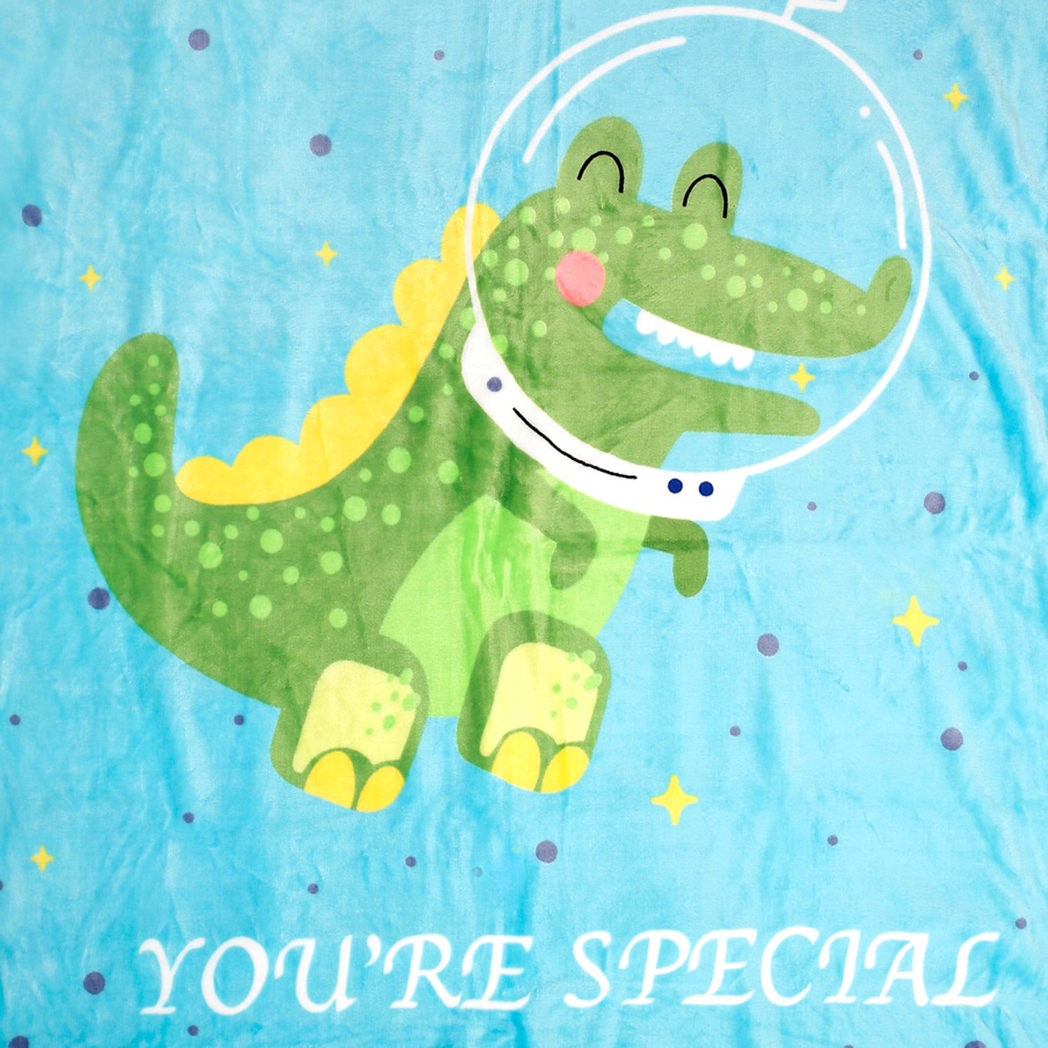 You Are Special Crocodile Blue Two-Ply Blanket - Baby Moo
