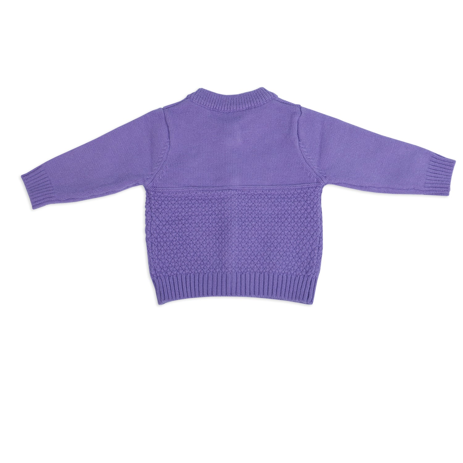 Floral Embroidery Premium Full Sleeves Knitted Sweater - Purple - Baby Moo