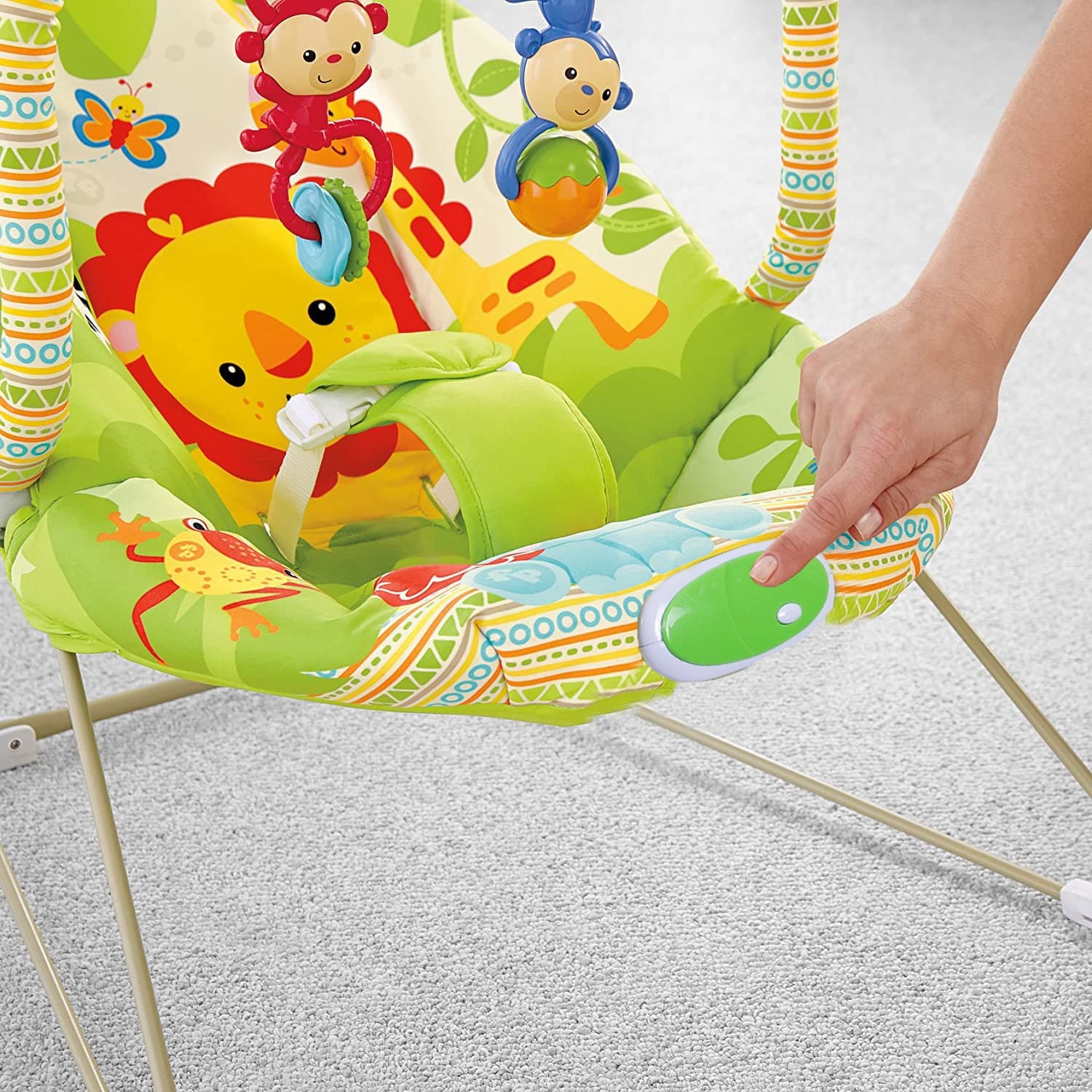 Jungle Friends Soothing Vibrations Bouncer Rocker  - Green - Baby Moo