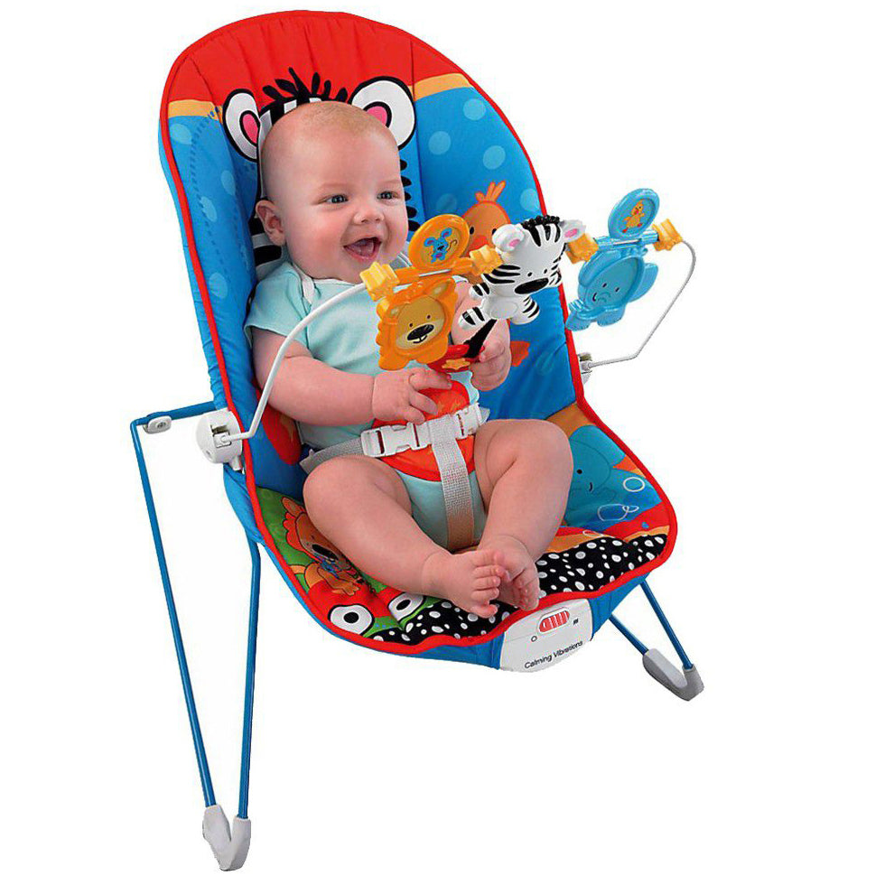 Jungle Friends Soothing Vibrations Bouncer Rocker With Musical Hanging Toys - Blue
