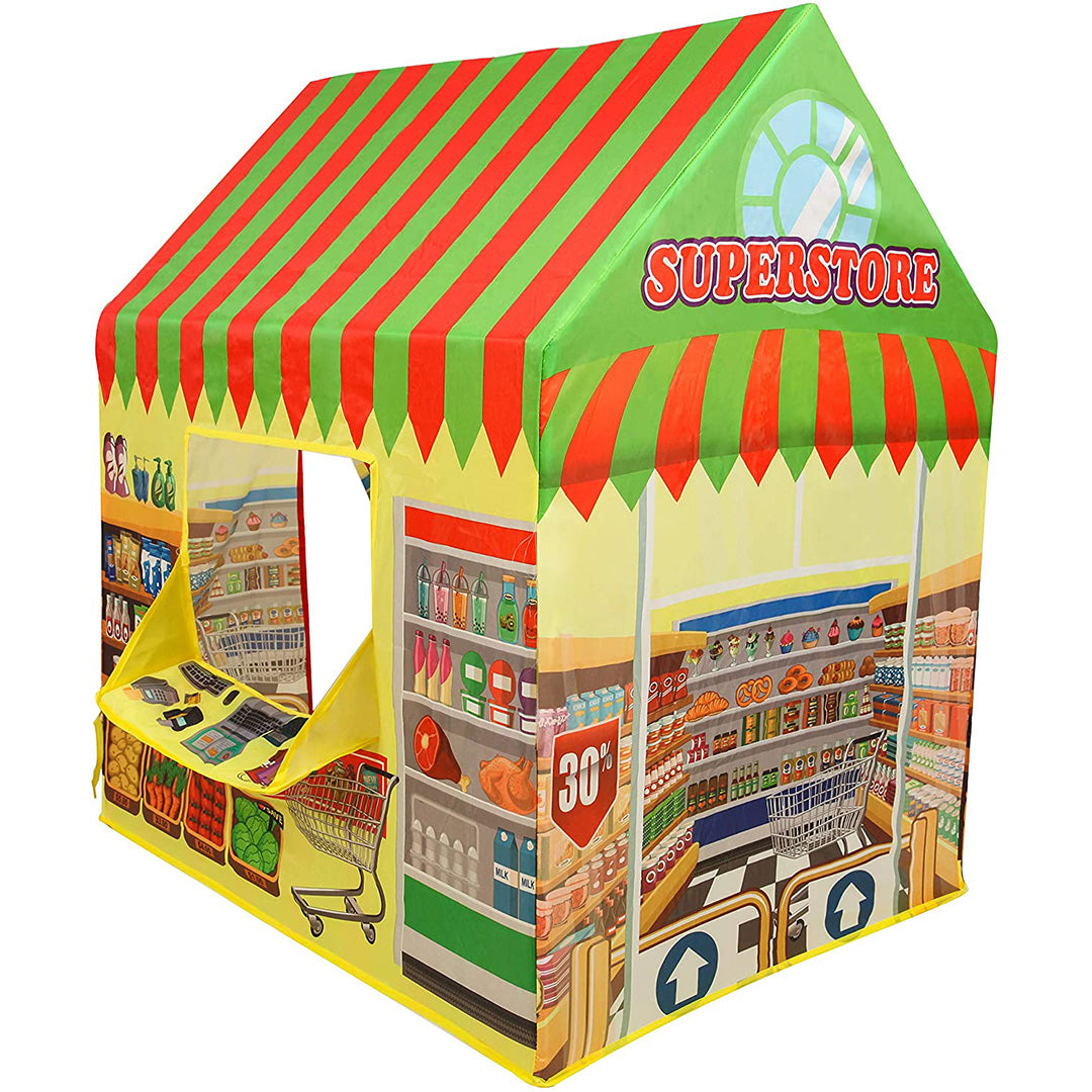 Playtime Foldable Tent House  Supermarket - Multicolour