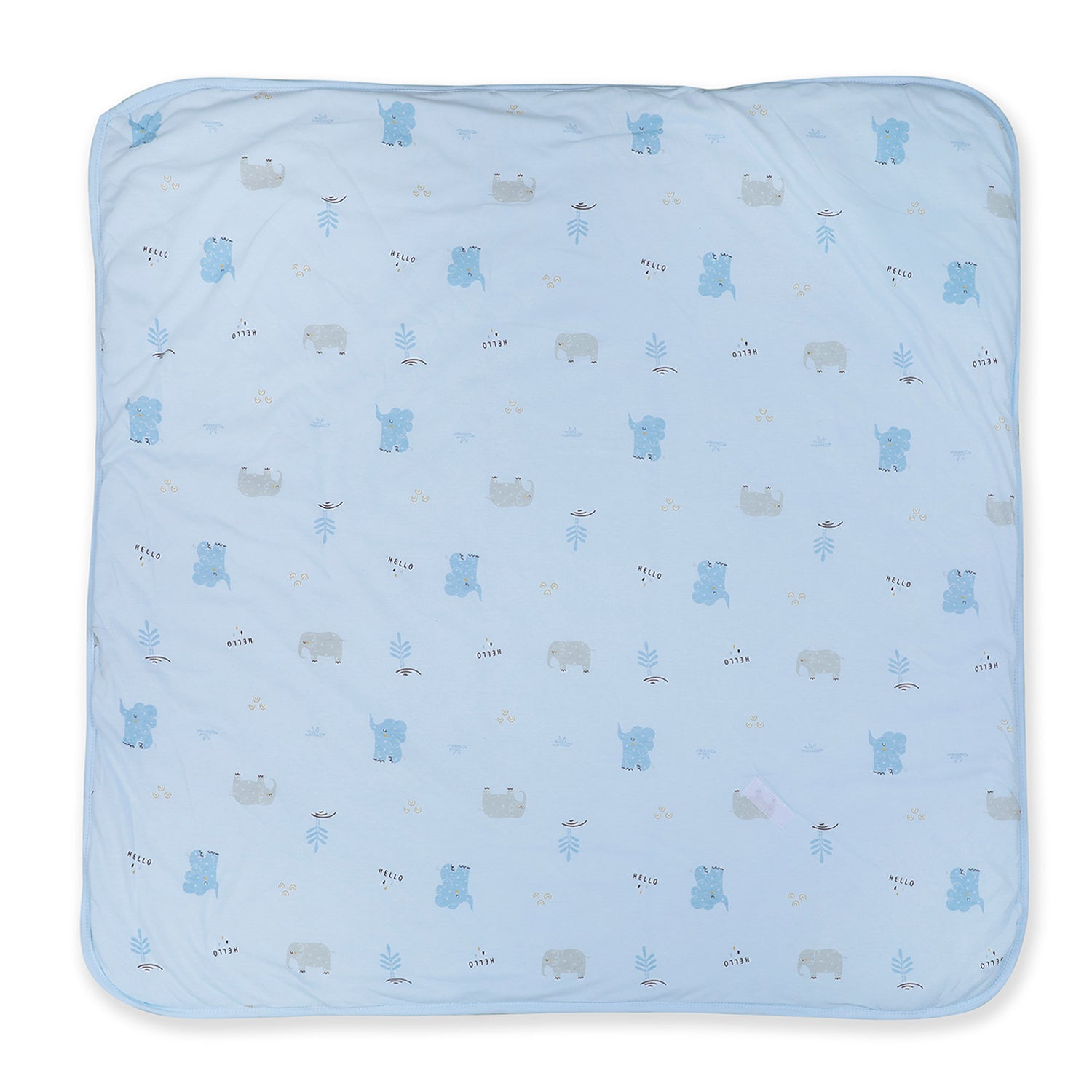 Baby Moo Hello Elephant 100 % Cotton Wrapper - Blue - Baby Moo