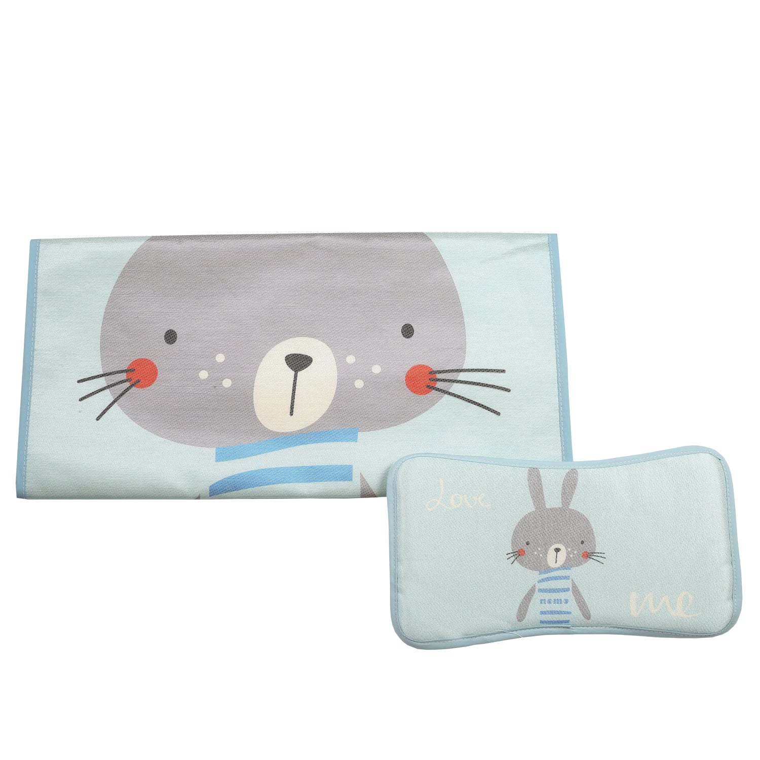 Love Me Blue Washable Mat With Pillow - Baby Moo