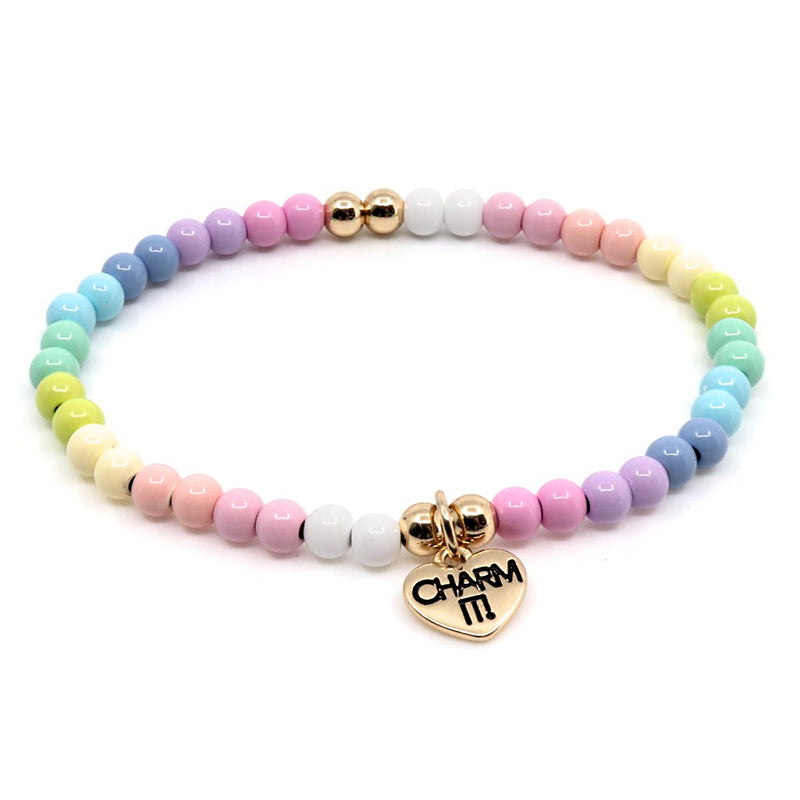 Charmit 4mm Pastel Stretch Bead Bracelet - Multicolour - Baby Moo