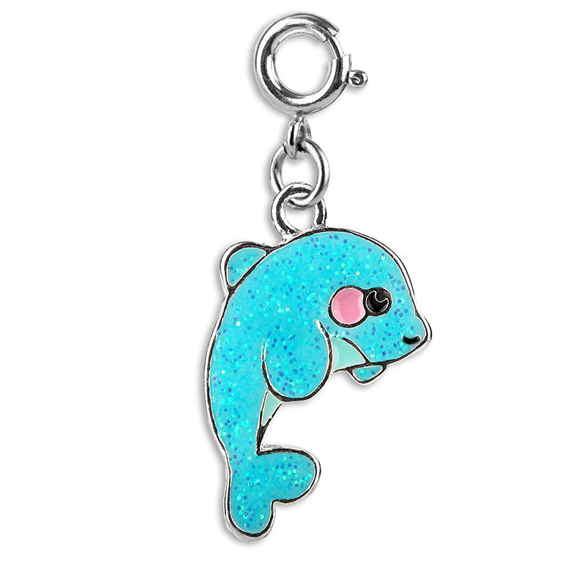 Charmit Glitter Dolphin Charm - Aqua - Baby Moo