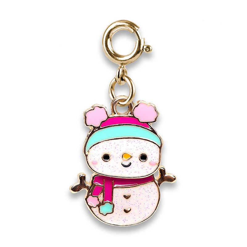 Charmit Gold Swivel Snowman Charm - White - Baby Moo