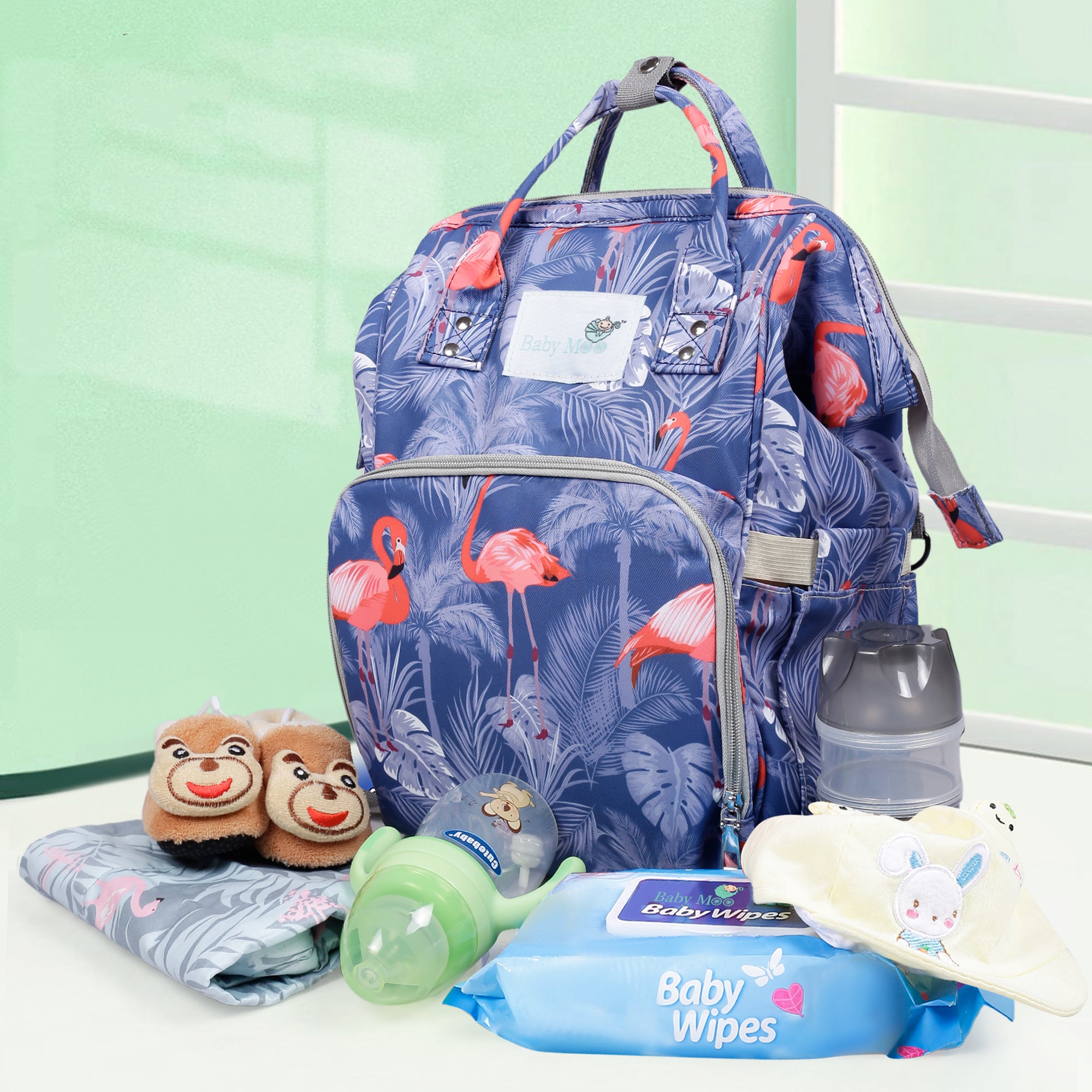 Diaper Bag 
Maternity Backpack Flamingo Blue