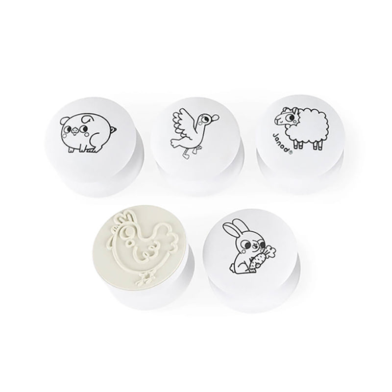 Janod Farm Stampinoo - 5 Stamps - Multicolour - Baby Moo