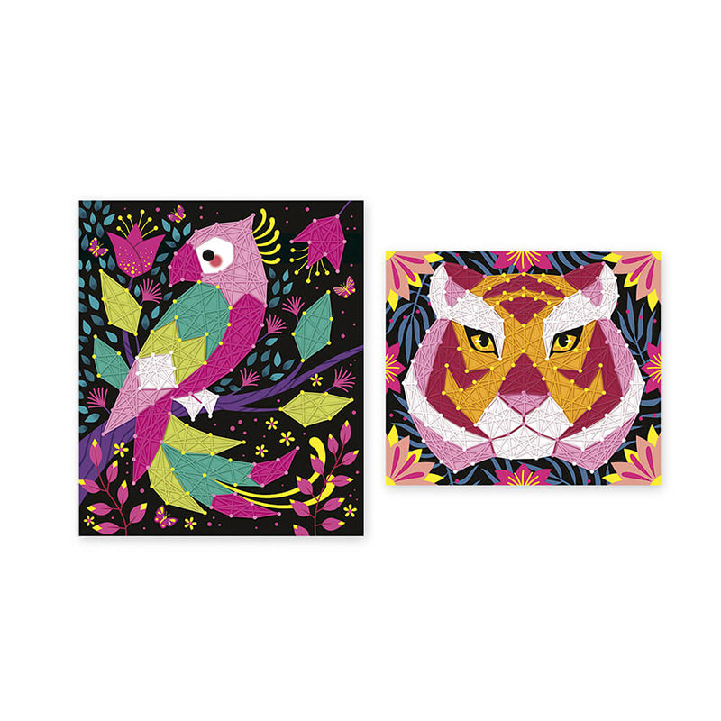 Janod 2 String Art Jungle Animal Boards To Make - Multicolour - Baby Moo