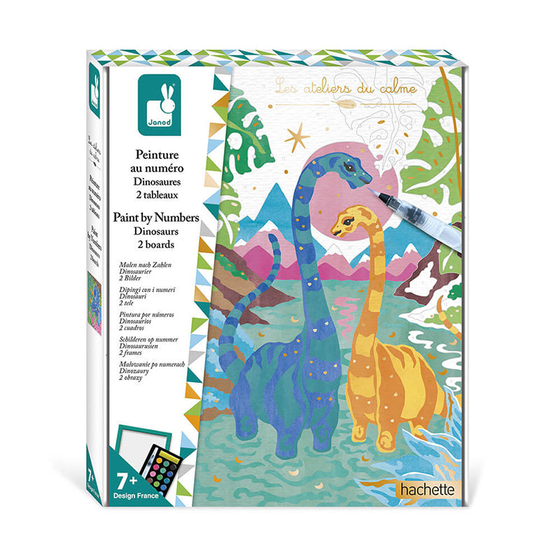 Janod Paint By Numbers Dinosaurs - Multicolour - Baby Moo