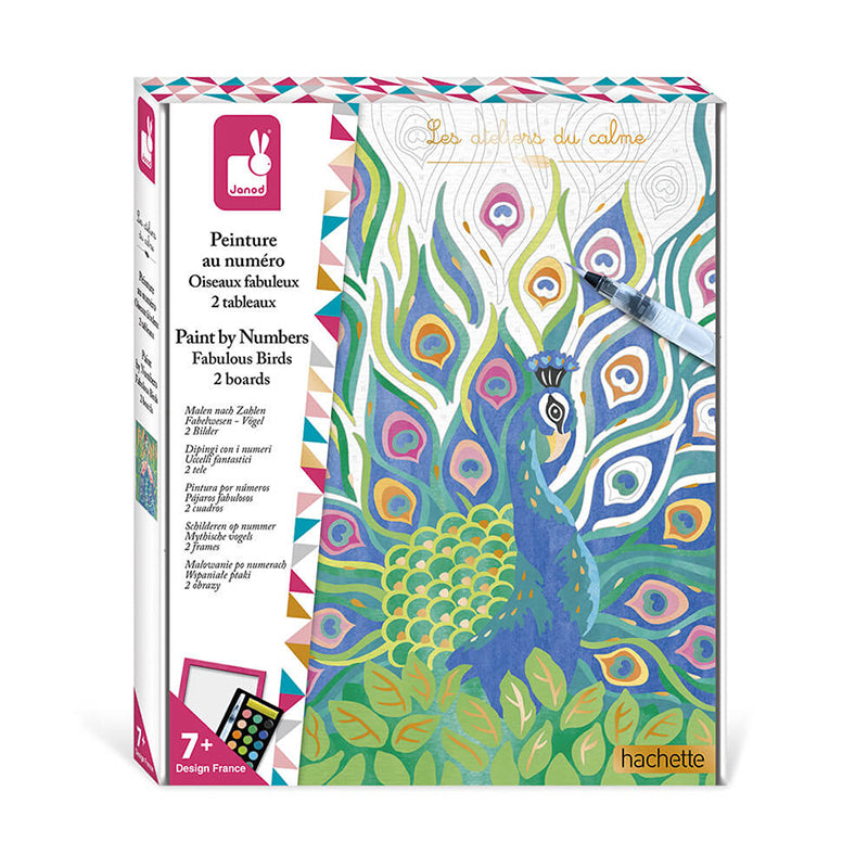 Janod Paint By Numbers Fabulous Birds - Multicolour - Baby Moo