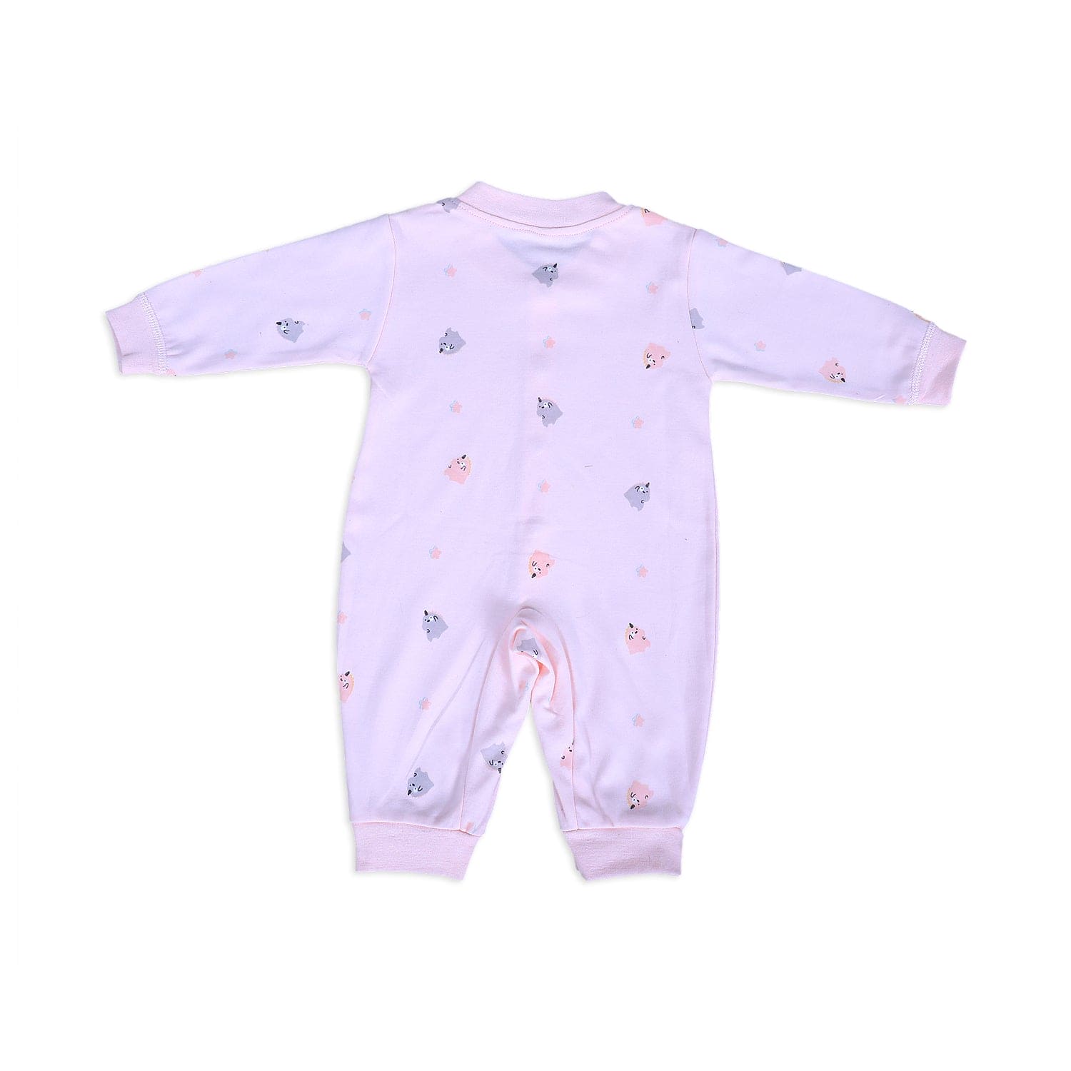 Unicorns And Stars Full Sleeves One-Piece Snap Button Bodysuit - Pink - Baby Moo