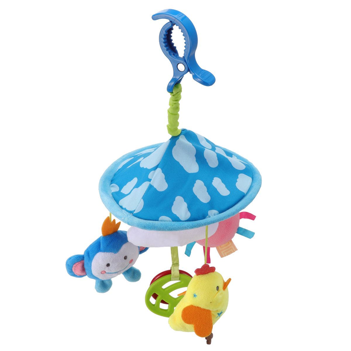 Bird In The Sky Bed Hanging Rattle Toy Rotating Cot Mobile - Blue - Baby Moo