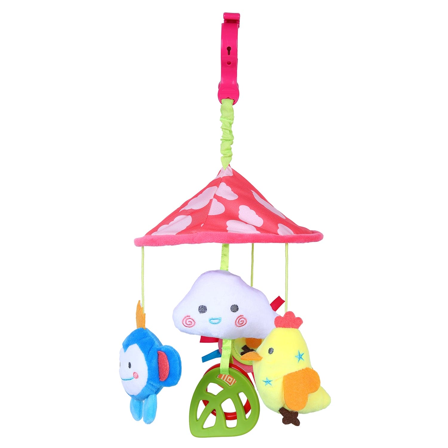 Flappy Hen Bed Hanging Rattle Toy Rotating Cot Mobile - Red - Baby Moo