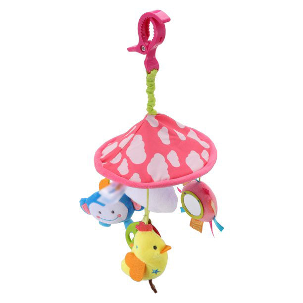 Flappy Hen Bed Hanging Rattle Toy Rotating Cot Mobile - Red - Baby Moo