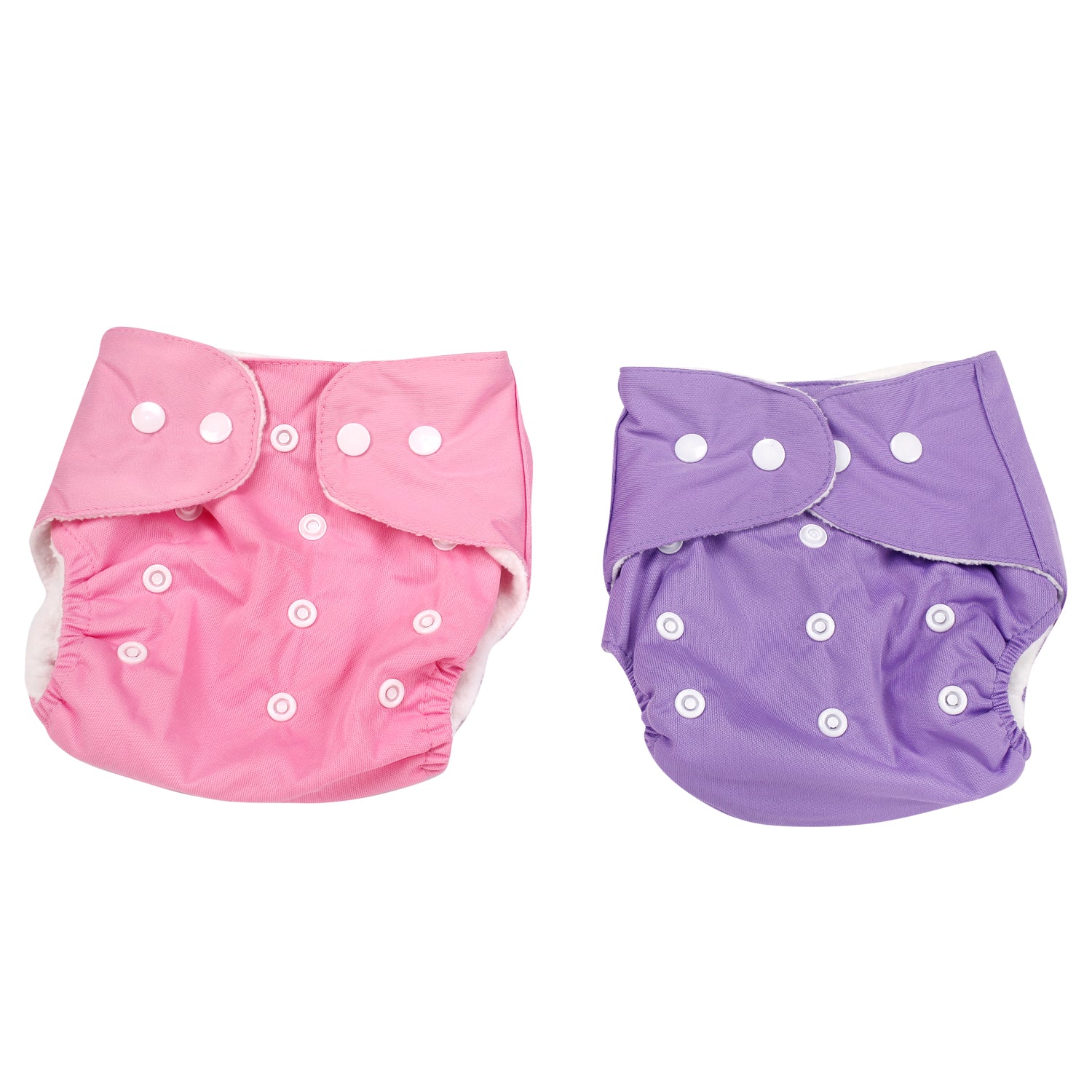 Plain Pink And Purple Reusable 2 Pk Diaper - Baby Moo