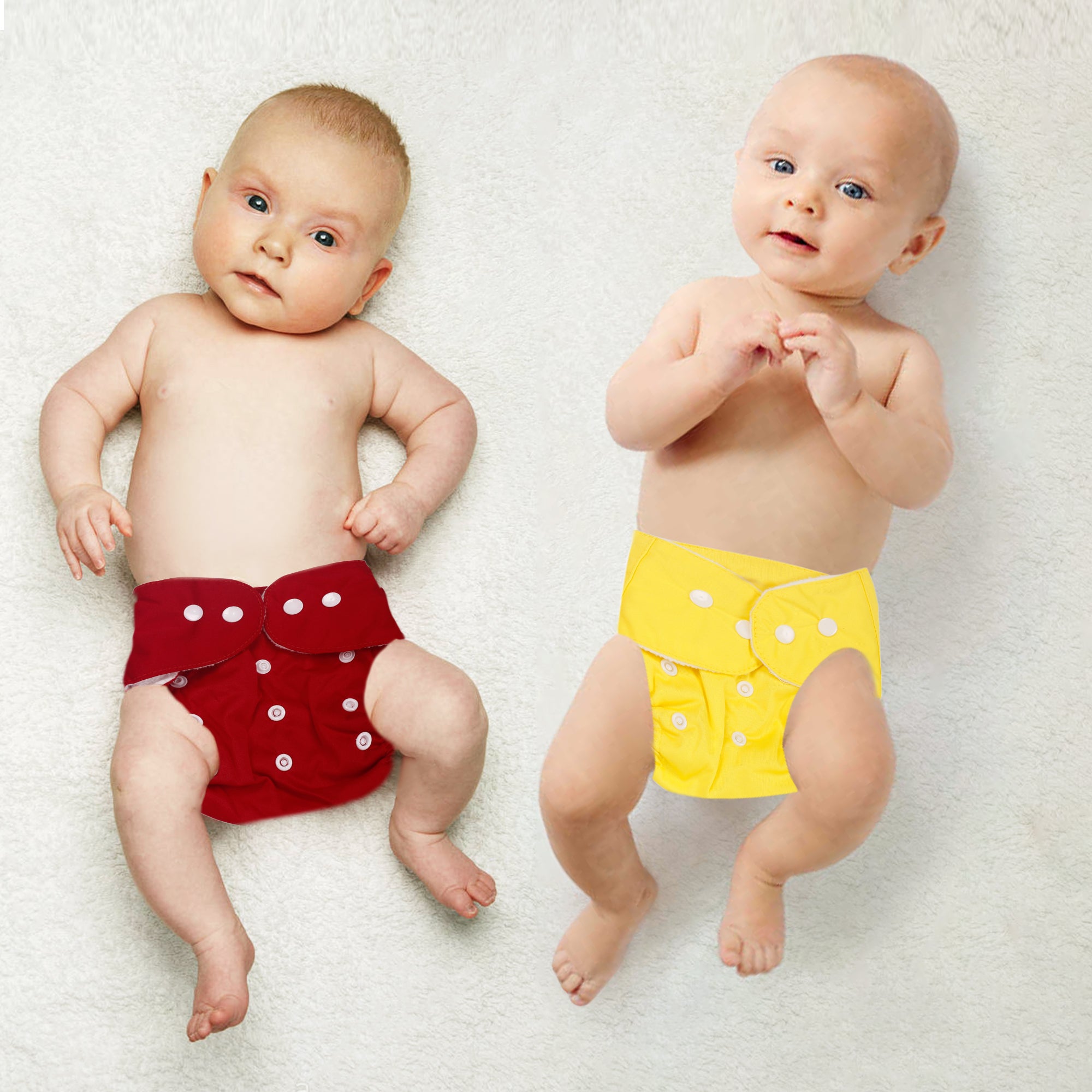 Plain Red And Yellow Reusable 2 Pk Diaper - Baby Moo