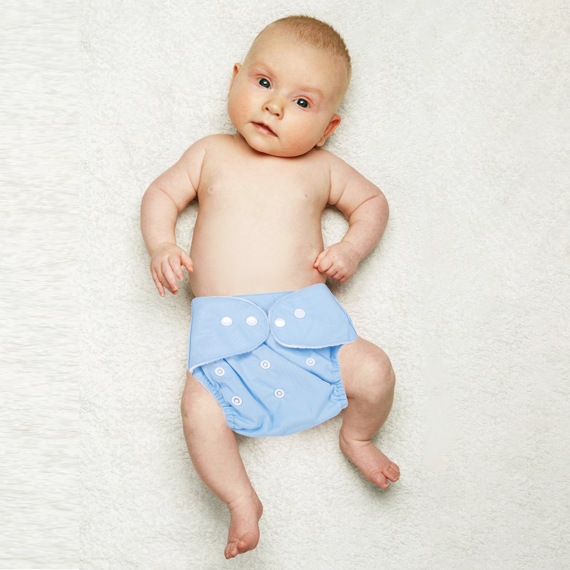 Plain Blue Reusable Diaper - Baby Moo