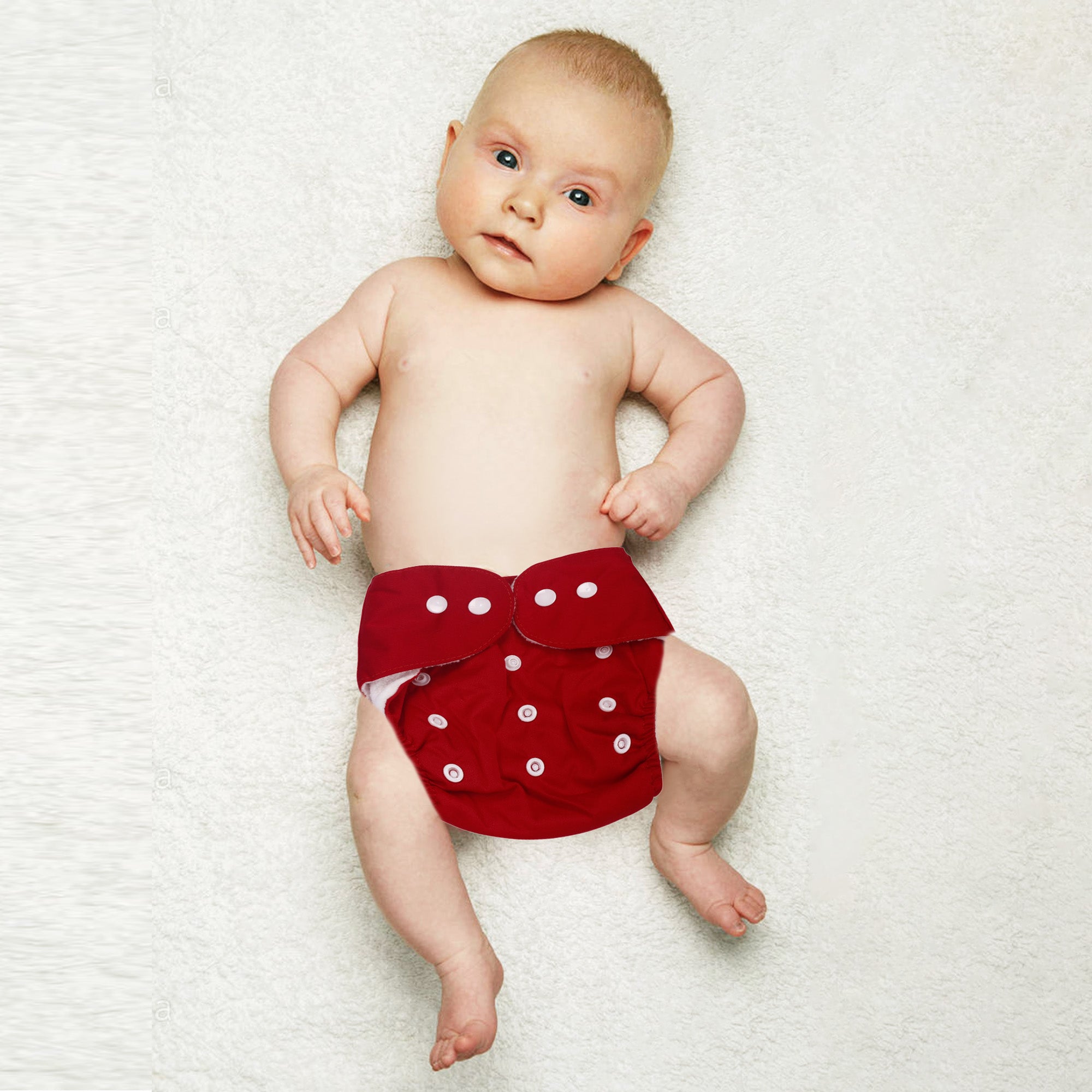 Plain Red Reusable Diaper - Baby Moo