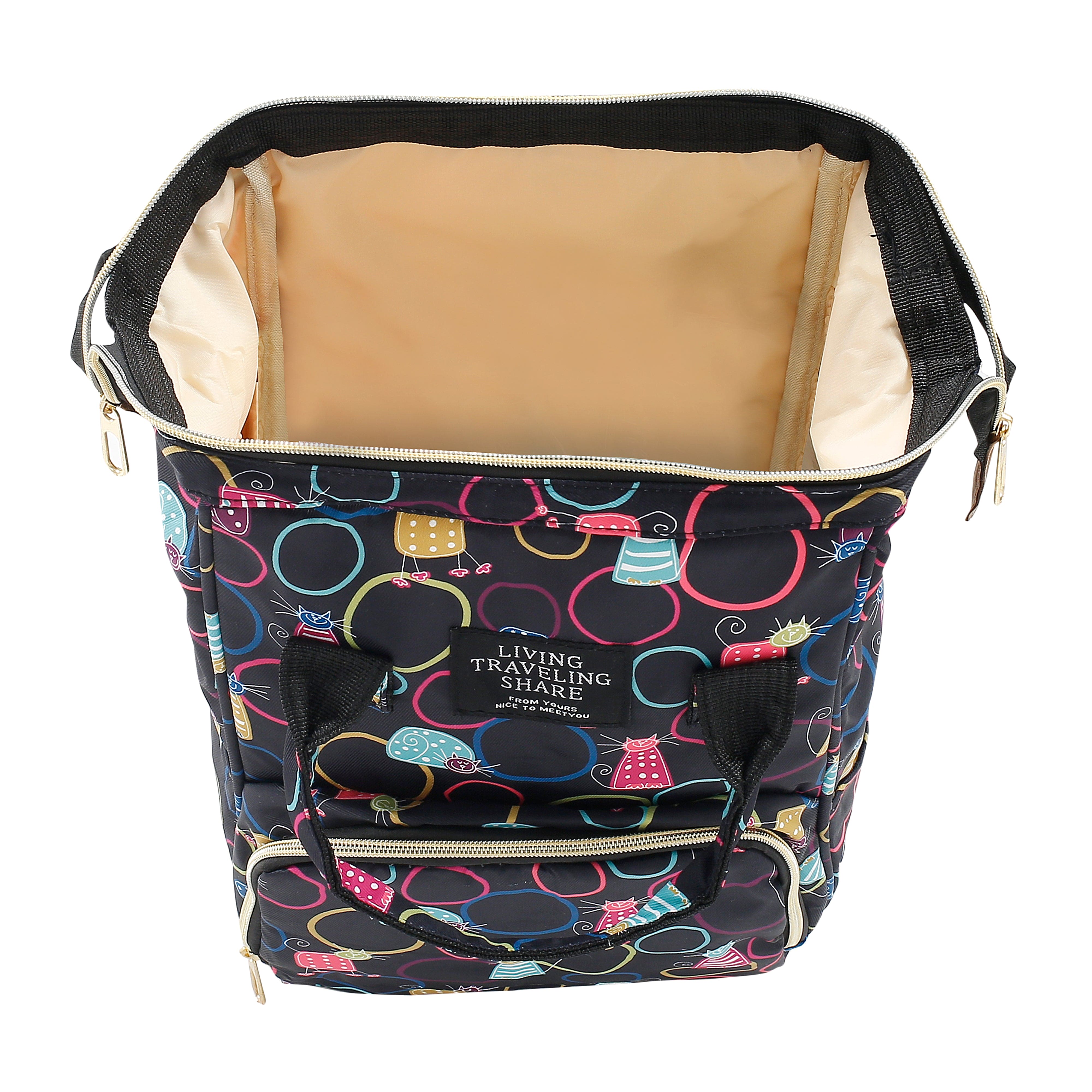 Kitty Black Diaper Bag - Baby Moo