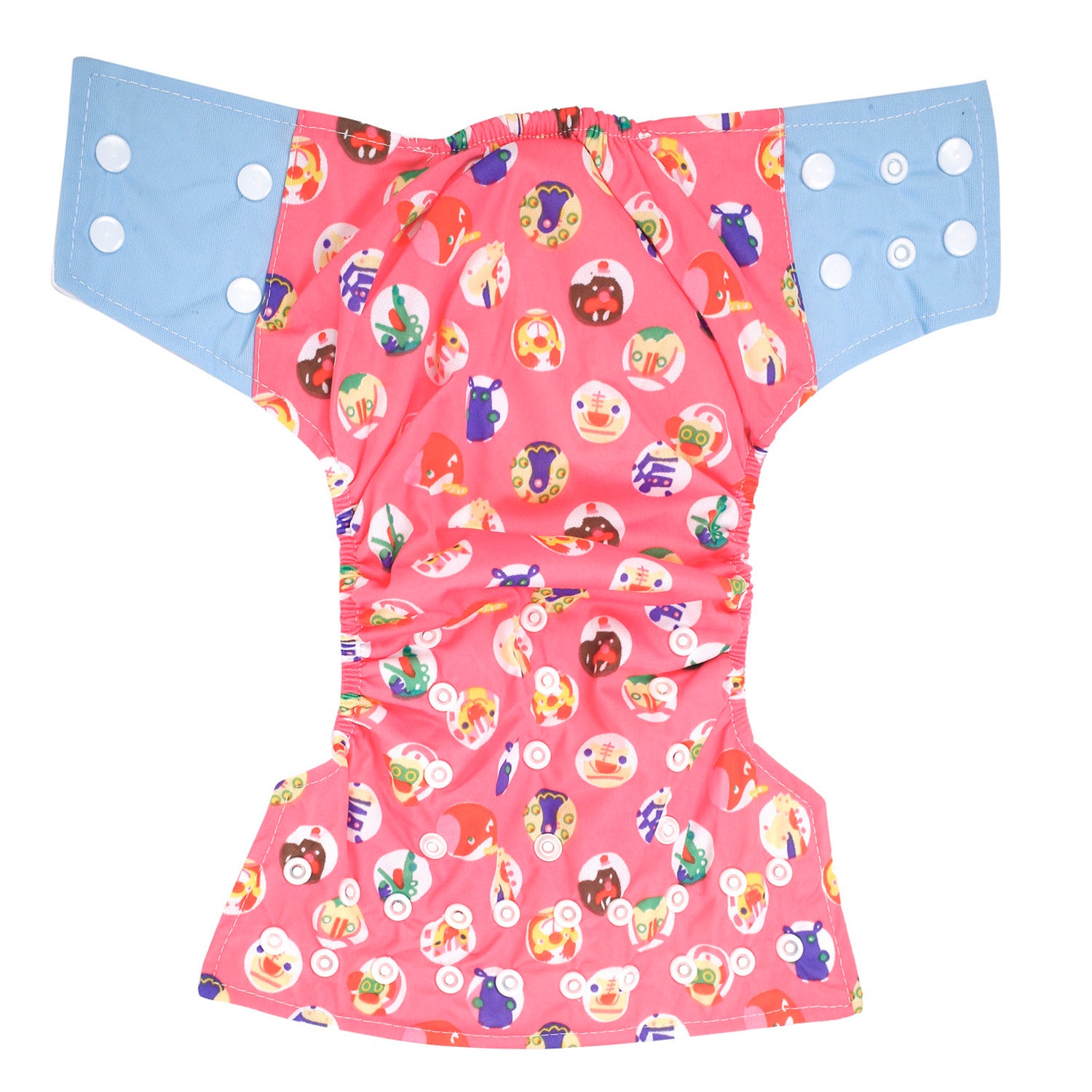 I Love Animals Blue And Pink Reusable Diaper - Baby Moo