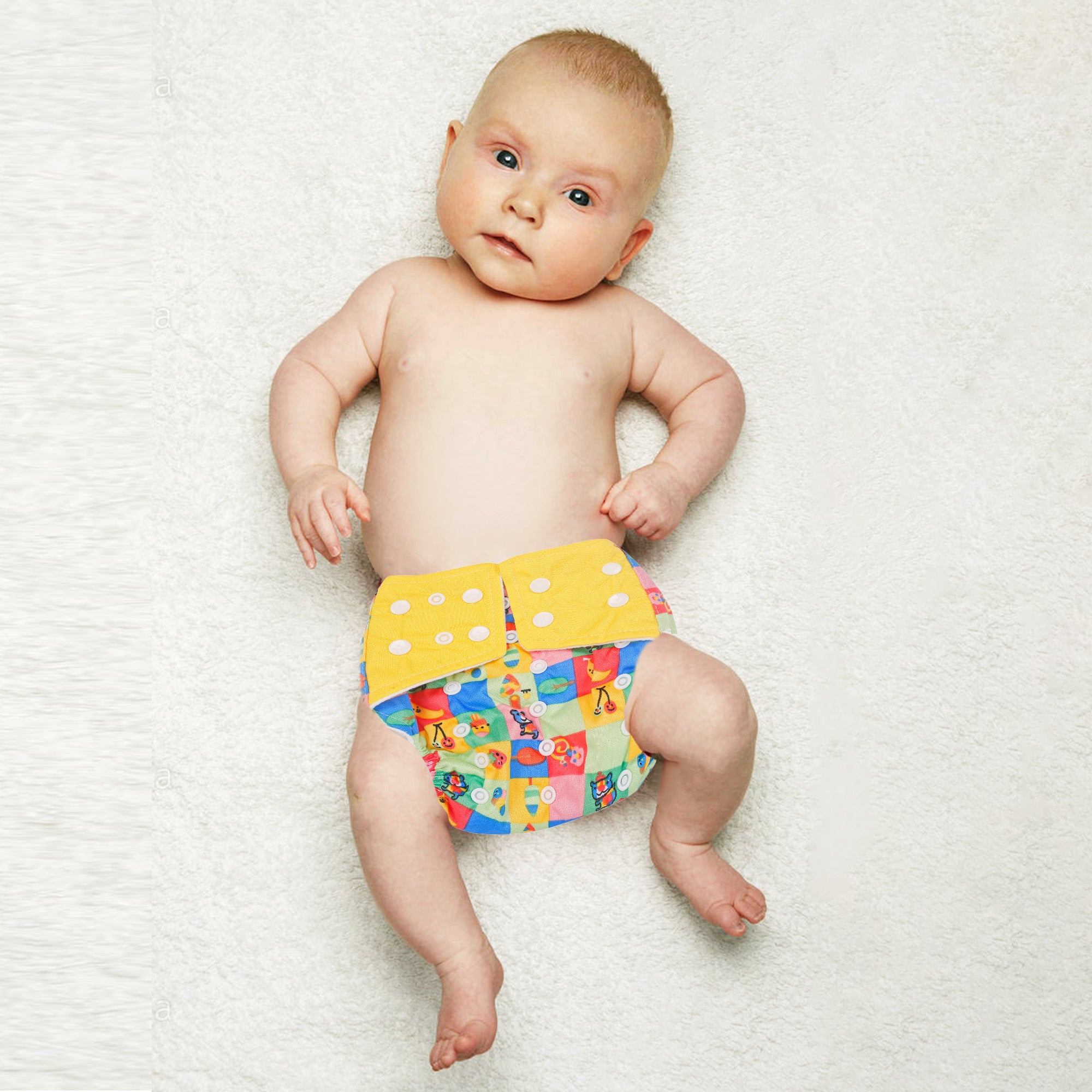 Printed Multicolour Reusable Diaper - Baby Moo