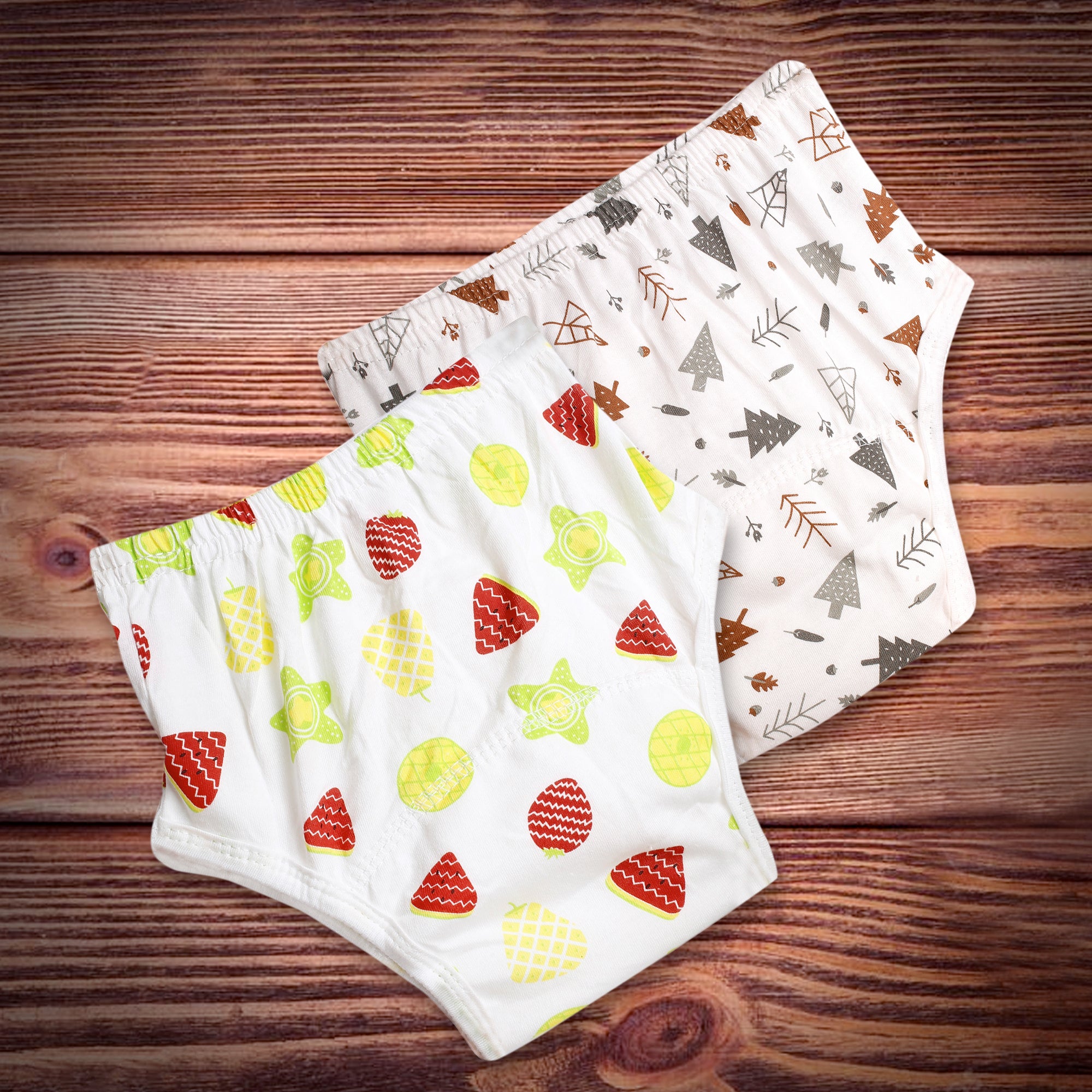 Adjustable & Washable Cloth Diaper Panty 2 Pk Forest Fruits Multicolour - Baby Moo