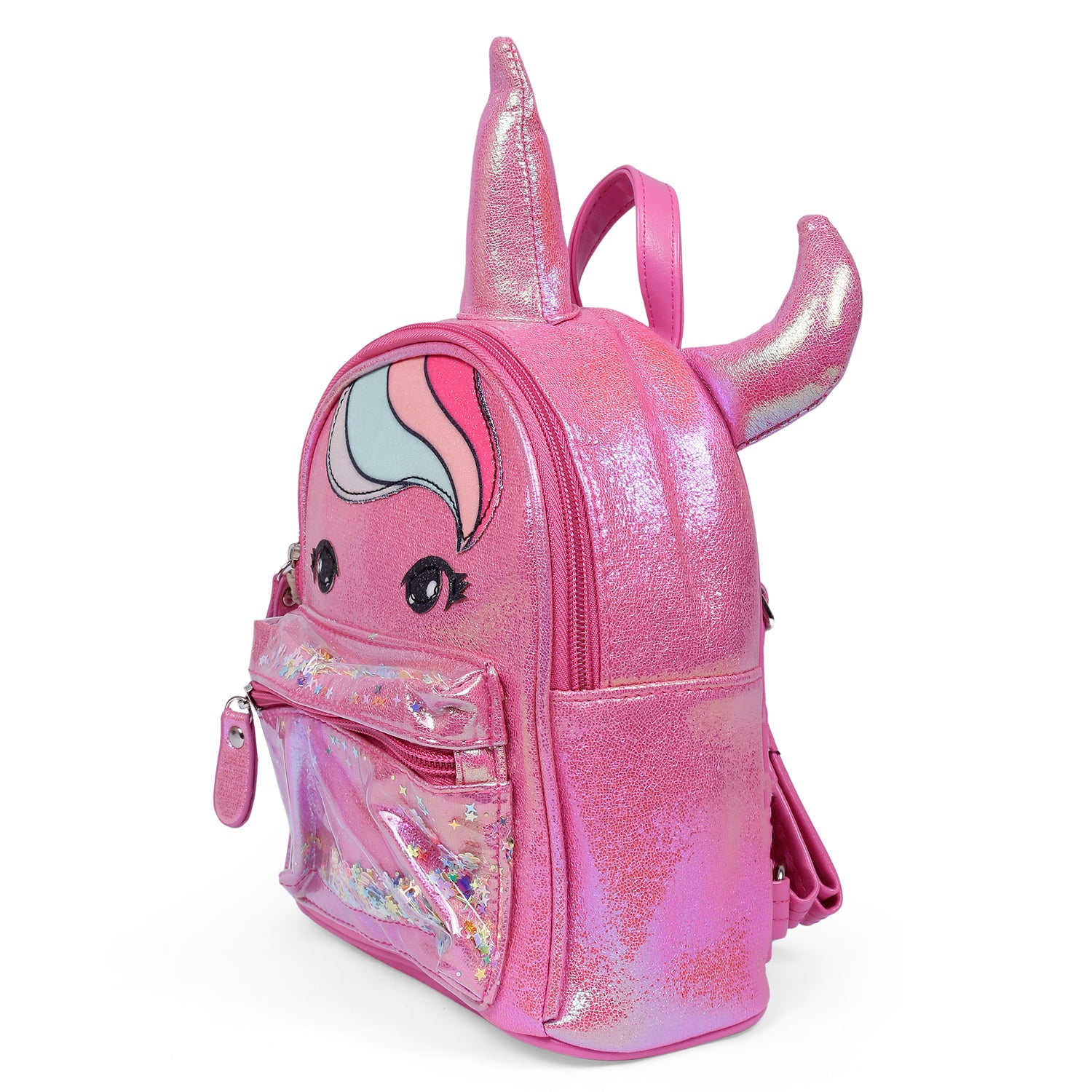 Unicorn Sequined Dual Tone Backpack Trendy Bag - Hot Pink - Baby Moo