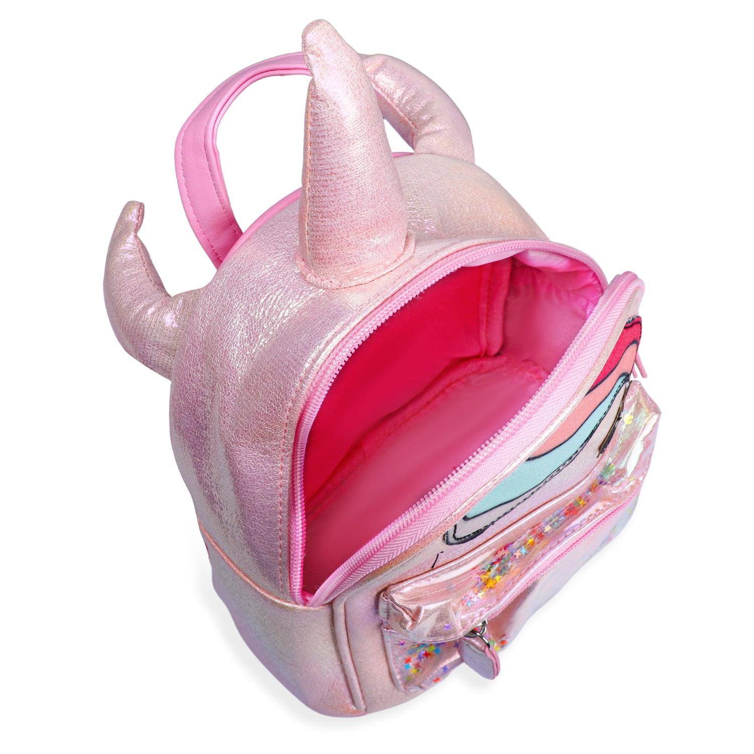 Unicorn Sequined Dual Tone Backpack Trendy Bag - Pink - Baby Moo
