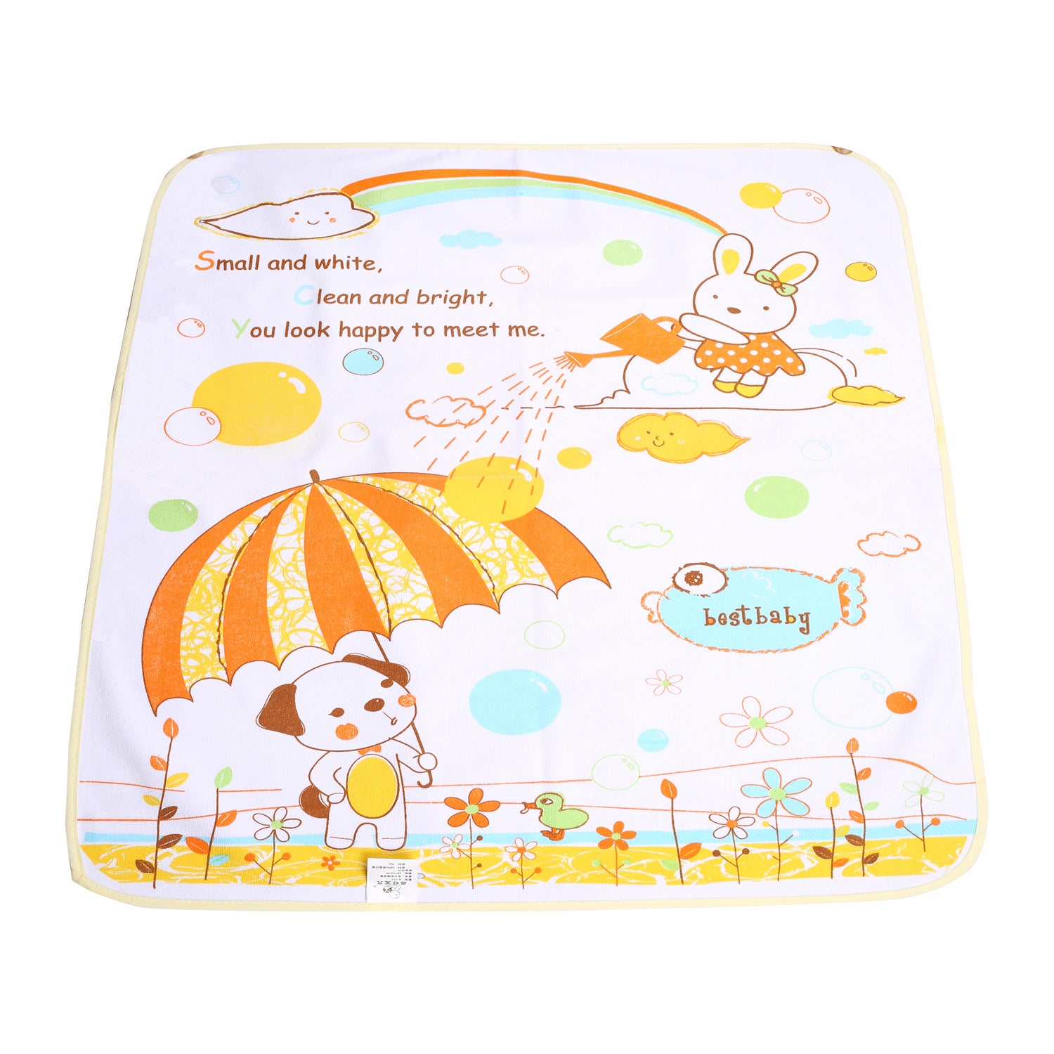Happy Dreaming Yellow Water-resistant Bed Protector - Baby Moo