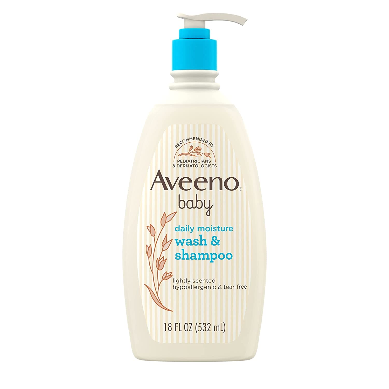 Aveeno Baby Daily Moisture Wash and Shampoo with Oat Extract Gentle on Hair & Skin 532 ml - Baby Moo