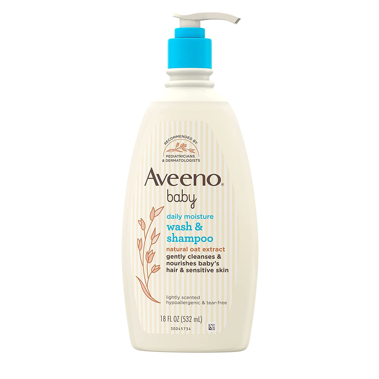 Aveeno Baby Daily Moisture Wash and Shampoo with Oat Extract Gentle on Hair & Skin 532 ml