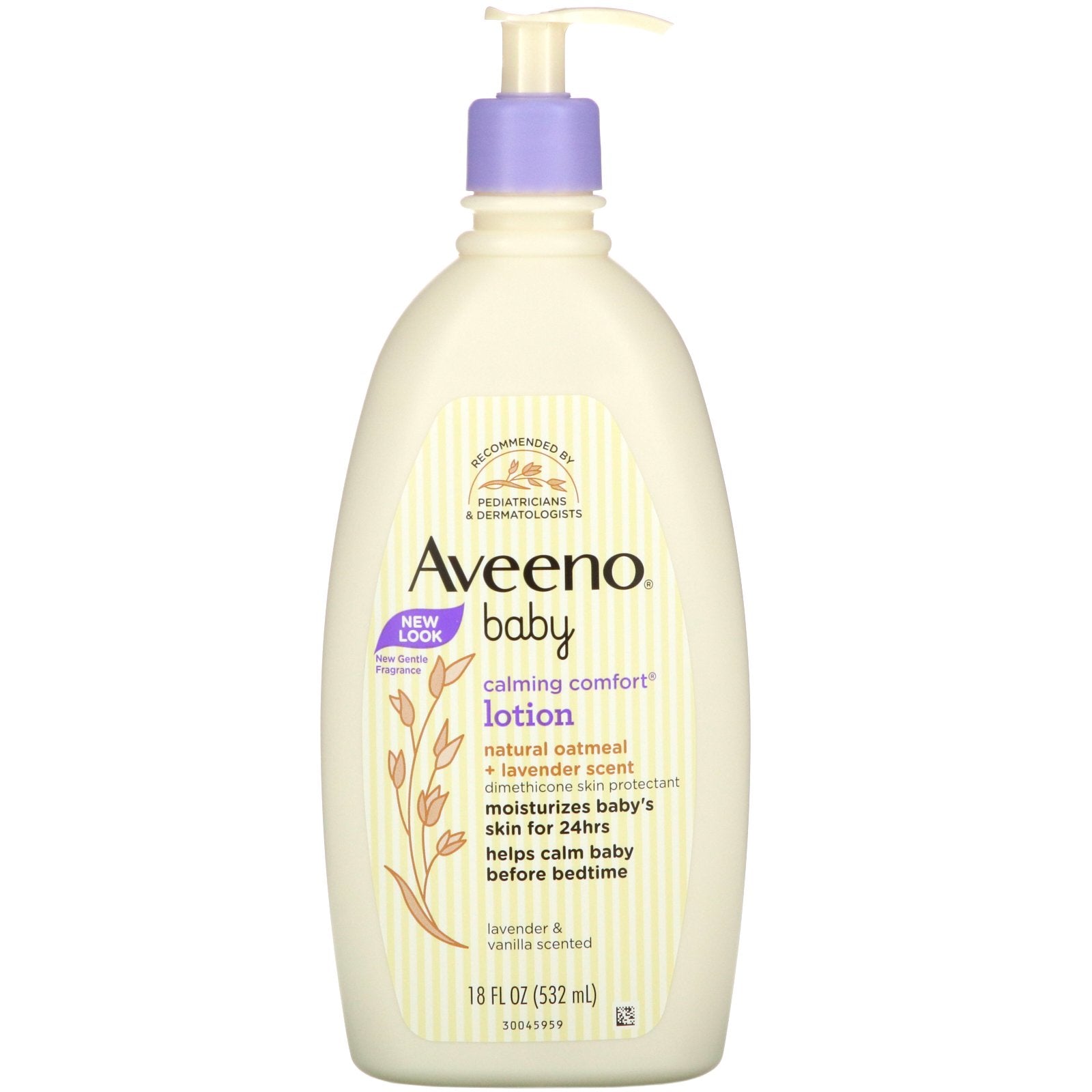 Aveeno Baby Calming Comfort Lotion Oatmeal And Lavender Scent 532 ml - Baby Moo