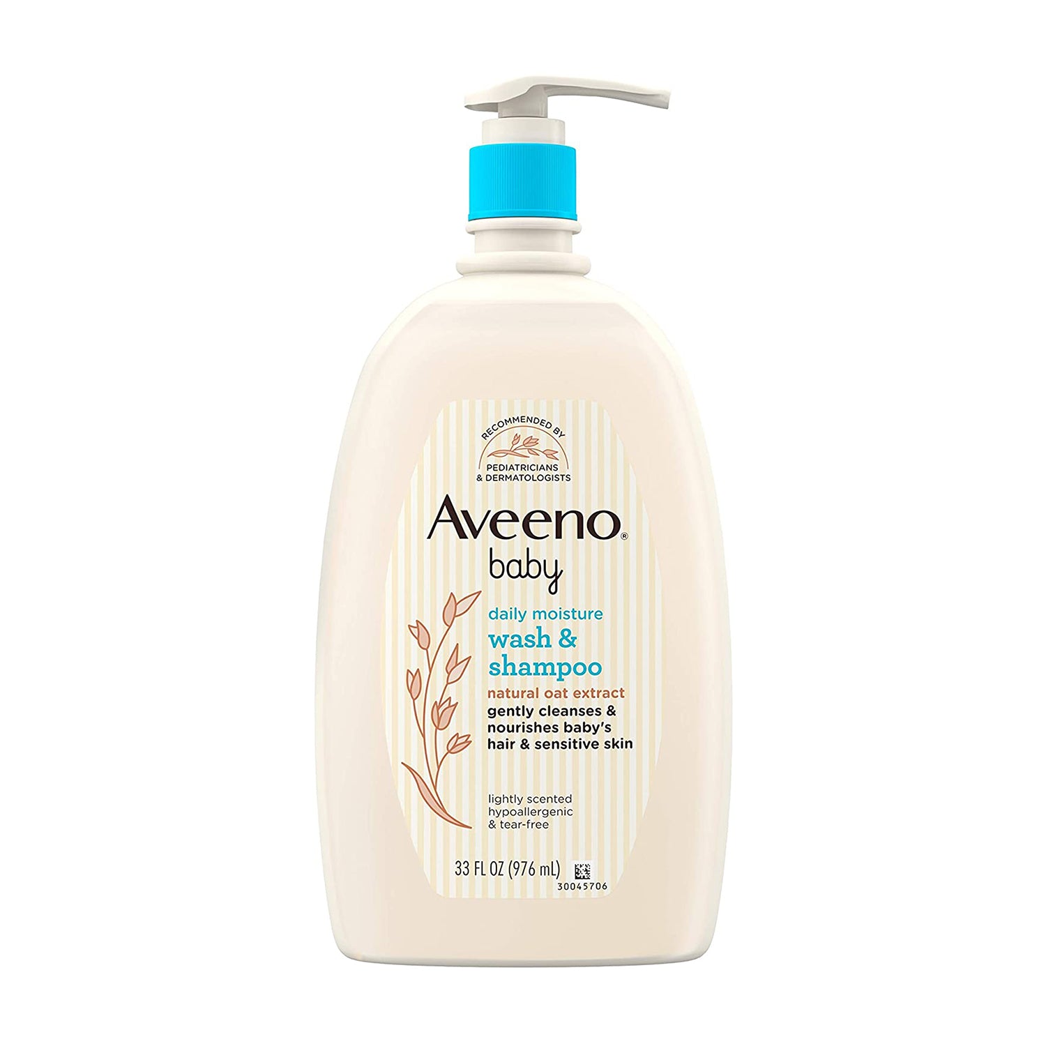 Aveeno Baby Daily Moisture Wash and Shampoo with Oat Extract Gentle on Hair & Skin 976 ml - Baby Moo