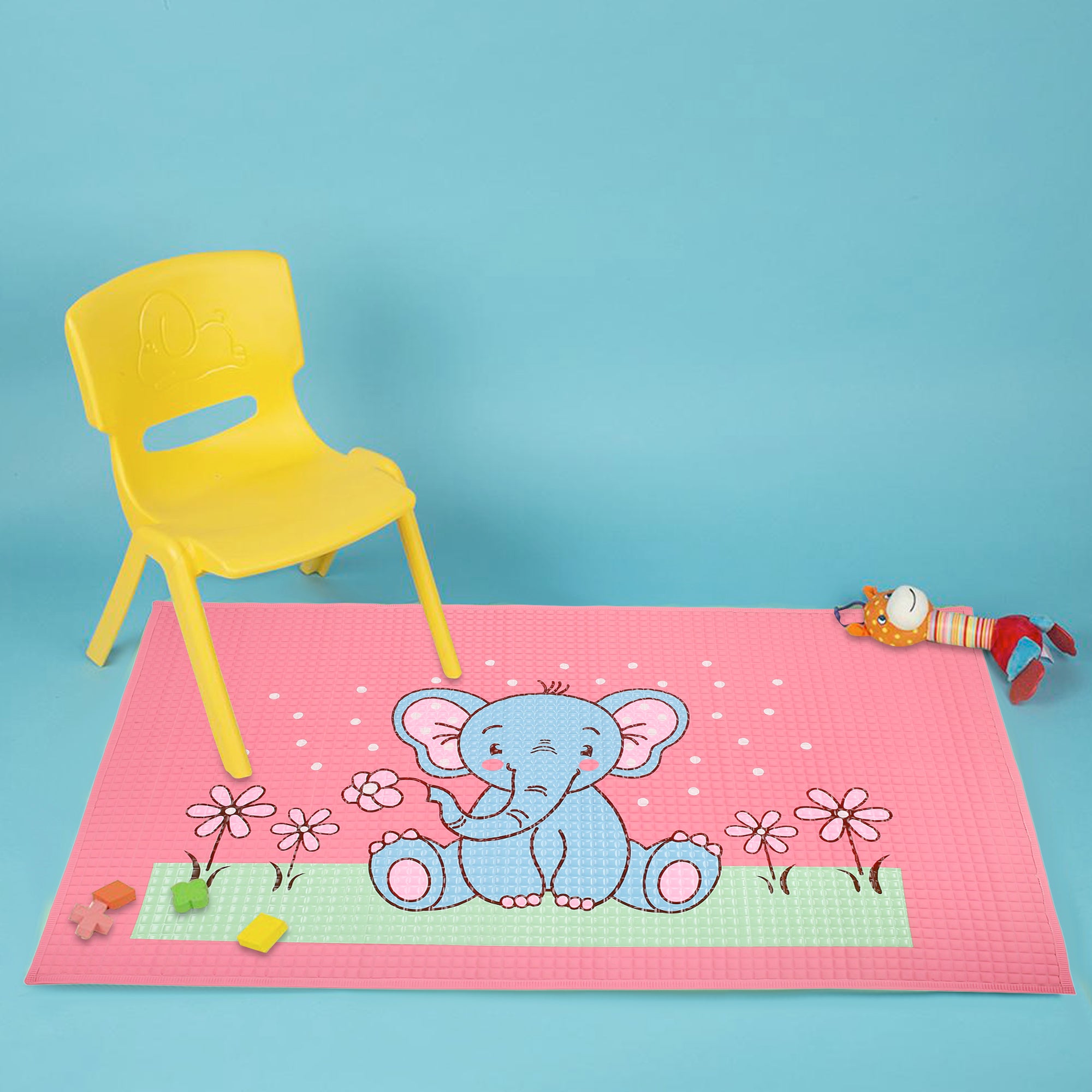 Elephant Pink And Blue Massage Mat - Baby Moo