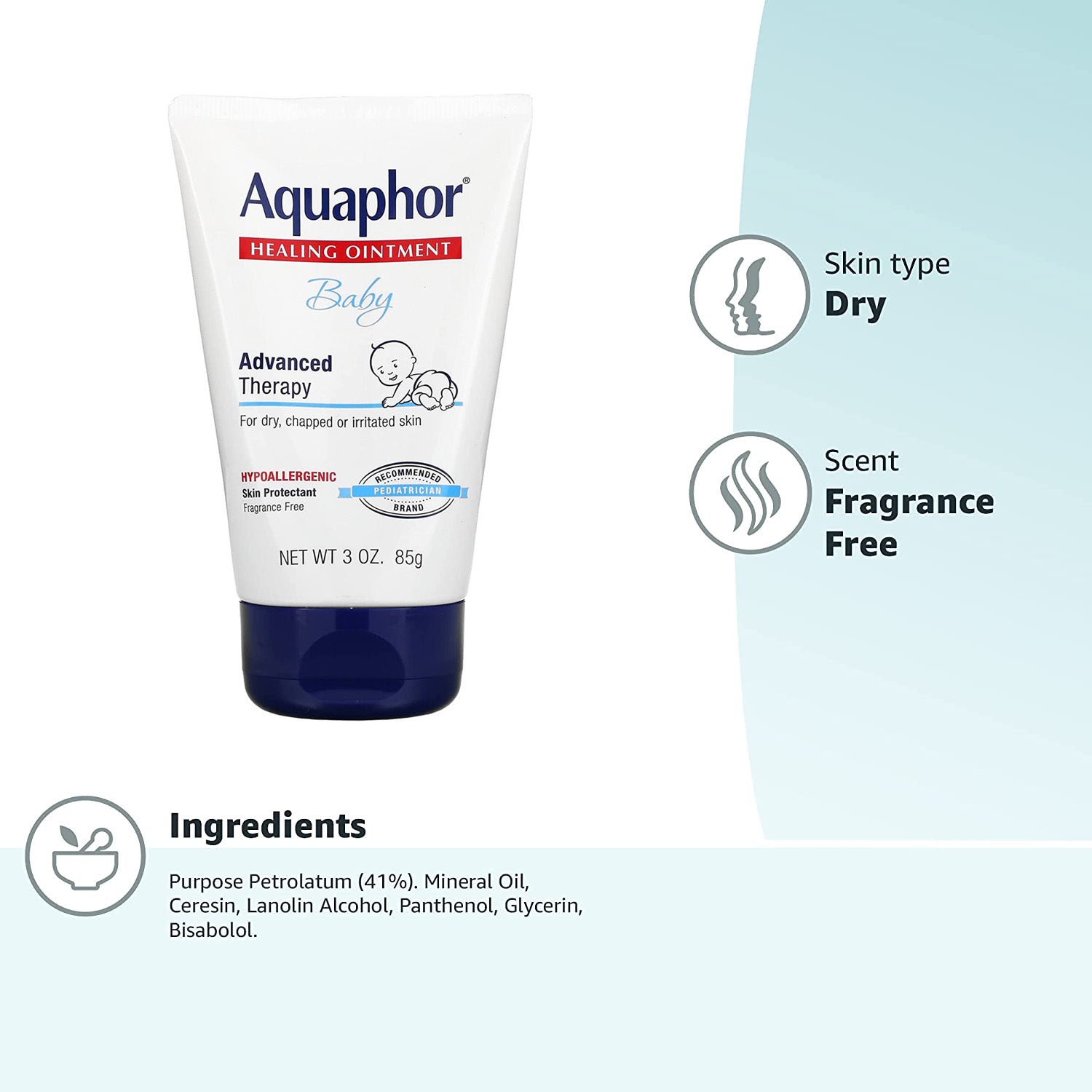 Aquaphor Healing Ointment Baby Advanced Therapy Hypoallergenic For Dry Skin  85 gms - Baby Moo