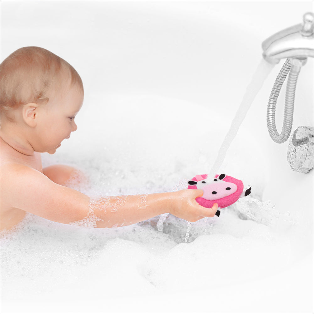 Animal Multicolour 2 Pk Bath Sponge - Baby Moo
