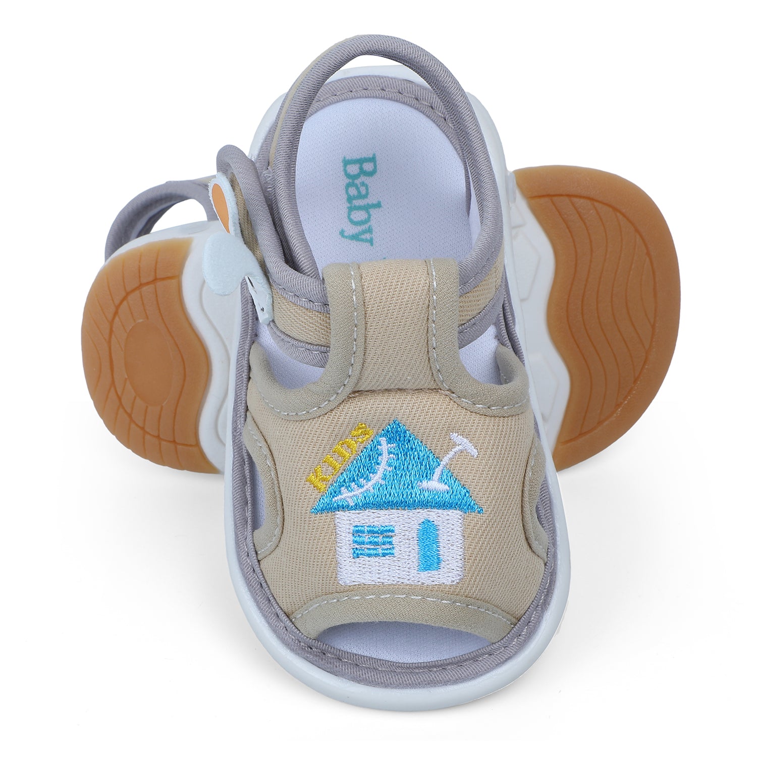 Baby Moo My Pet's House Chu-Chu Sound Breathable Anti-Skid Sandals - Beige