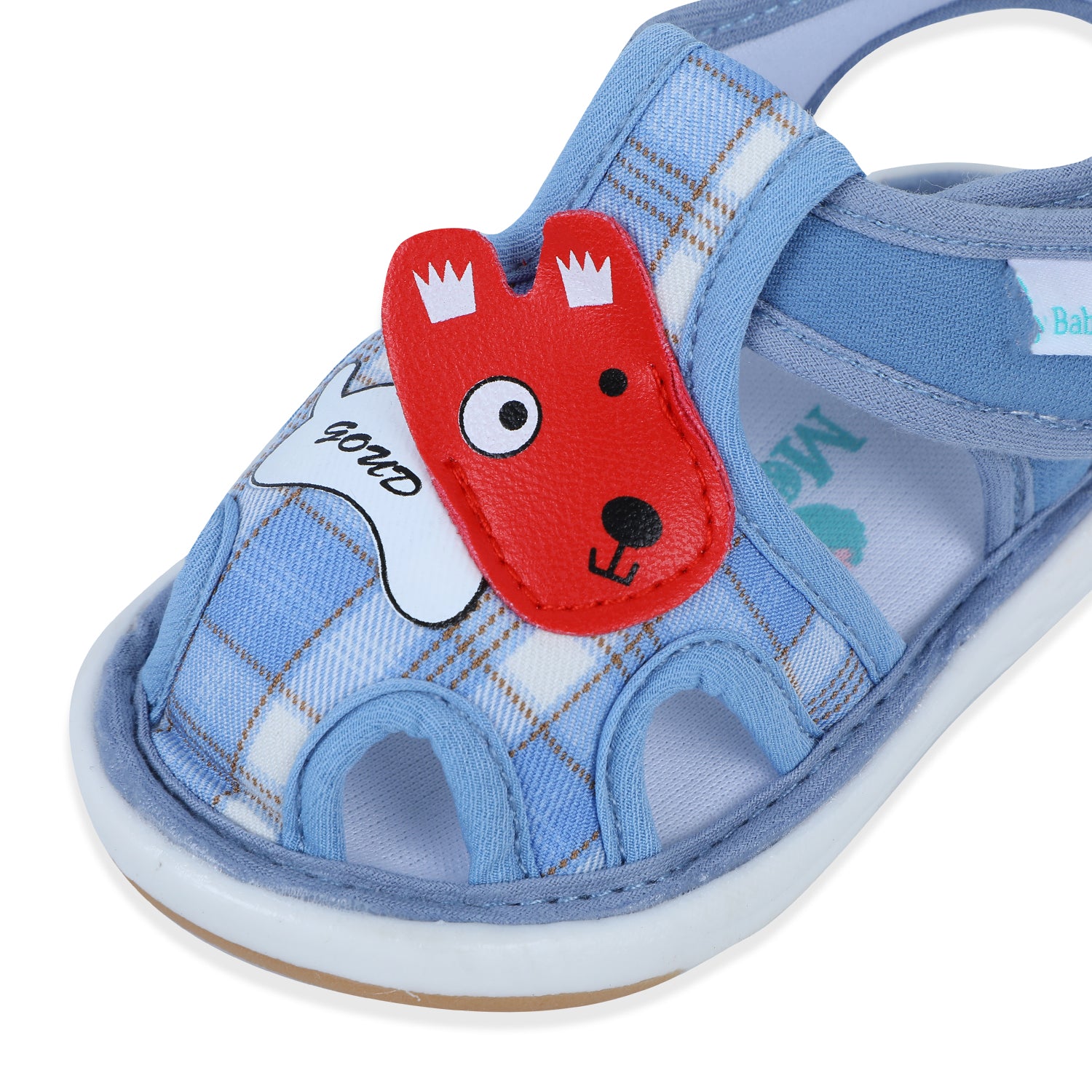 Baby Moo Cute Puppy Checked Chu-Chu Sound Breathable Anti-Skid Sandals - Blue - Baby Moo