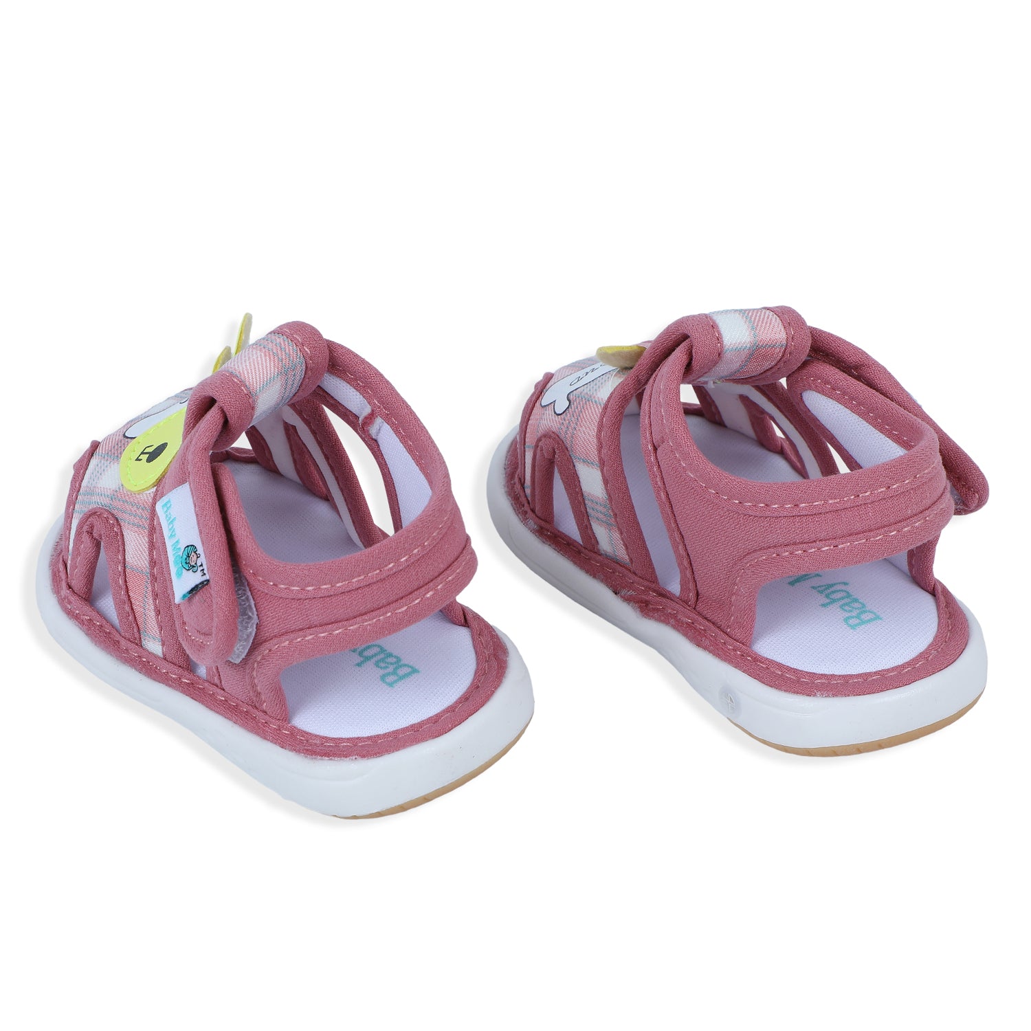 Baby Moo Cute Puppy Checked Chu-Chu Sound Breathable Anti-Skid Sandals - Pink - Baby Moo