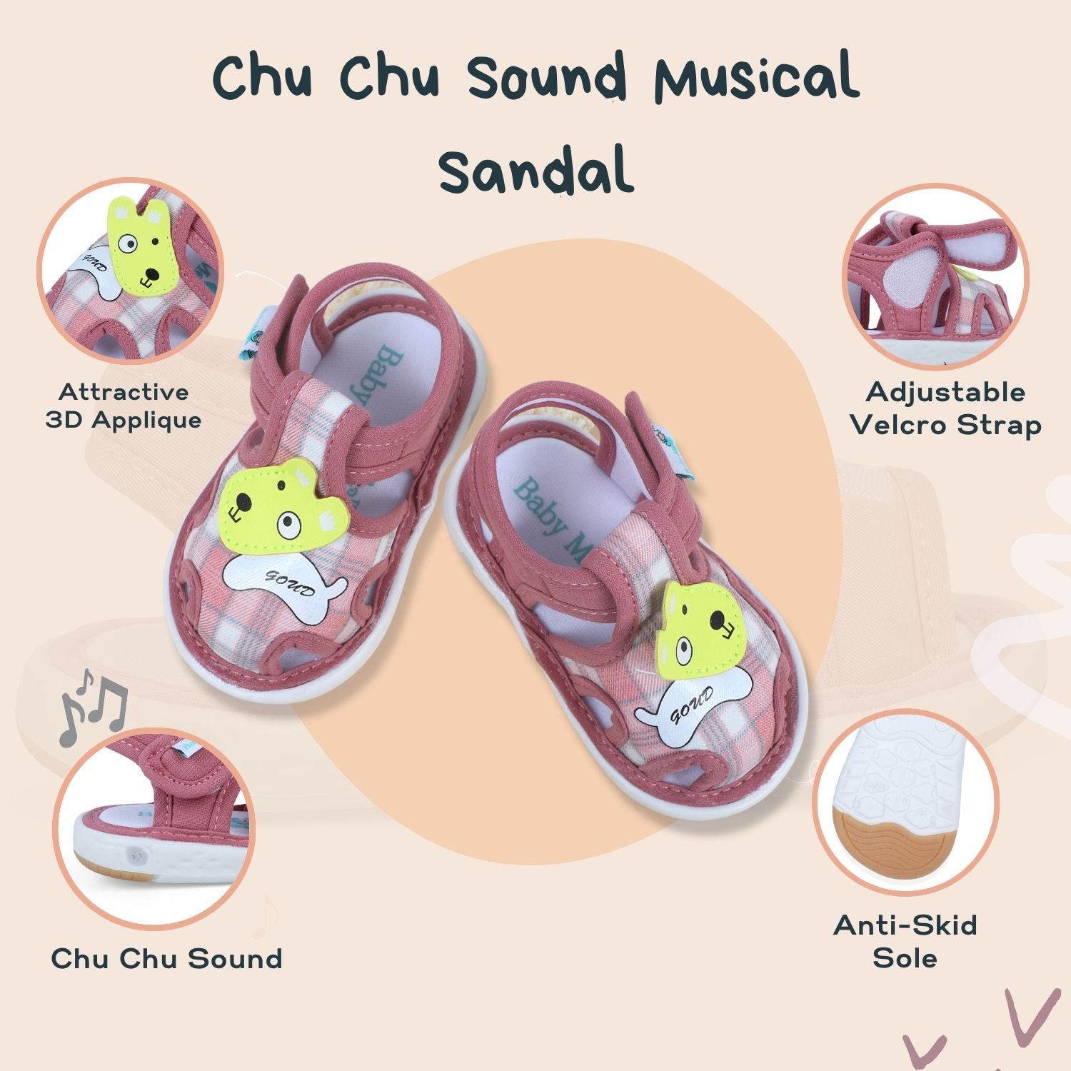 Coolz Kids Chu-Chu Sound Musical First Walking Sandals C-06 for Baby Boys  and Baby Girls Age 12-24 Months | Nice sandals, Walking sandals, Sandal  fashion