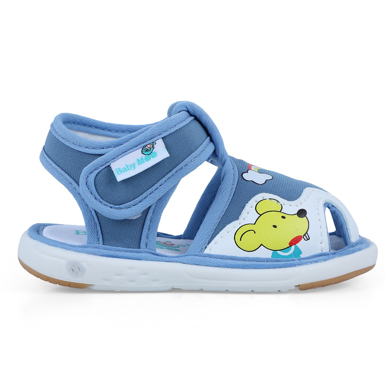 Baby Moo Rainbow Chu-Chu Sound Breathable Anti-Skid Sandals - Blue - Baby Moo