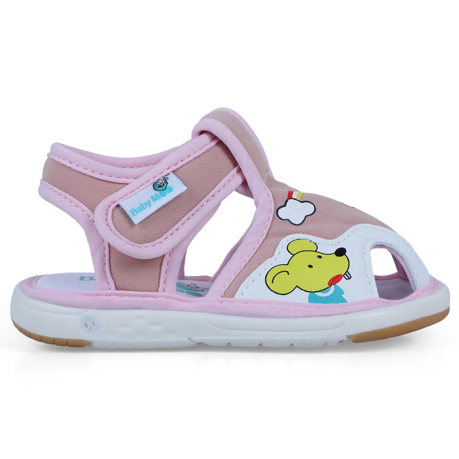 Baby Moo Rainbow Chu-Chu Sound Breathable Anti-Skid Sandals - Pink - Baby Moo