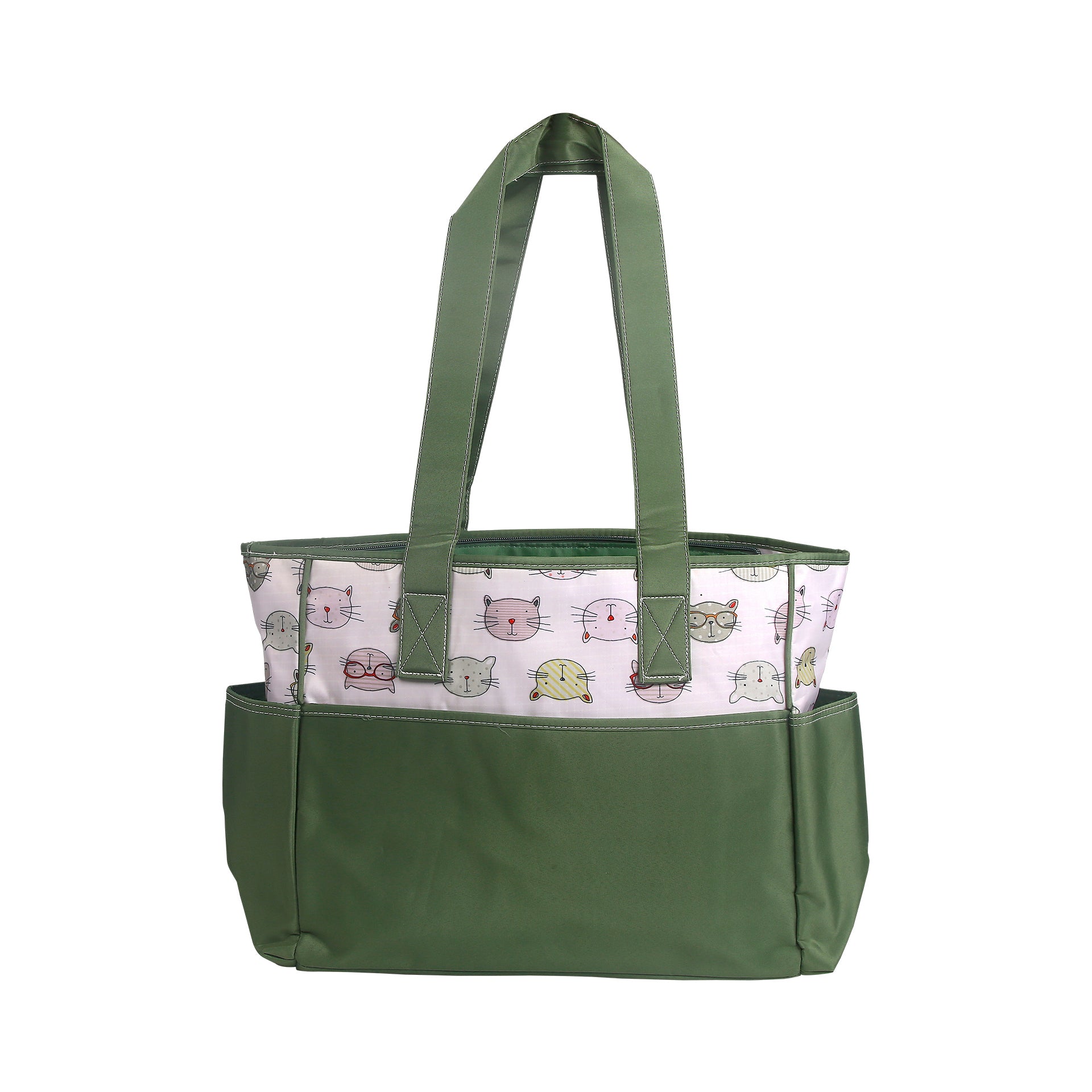 Kitty Green Diaper Bag