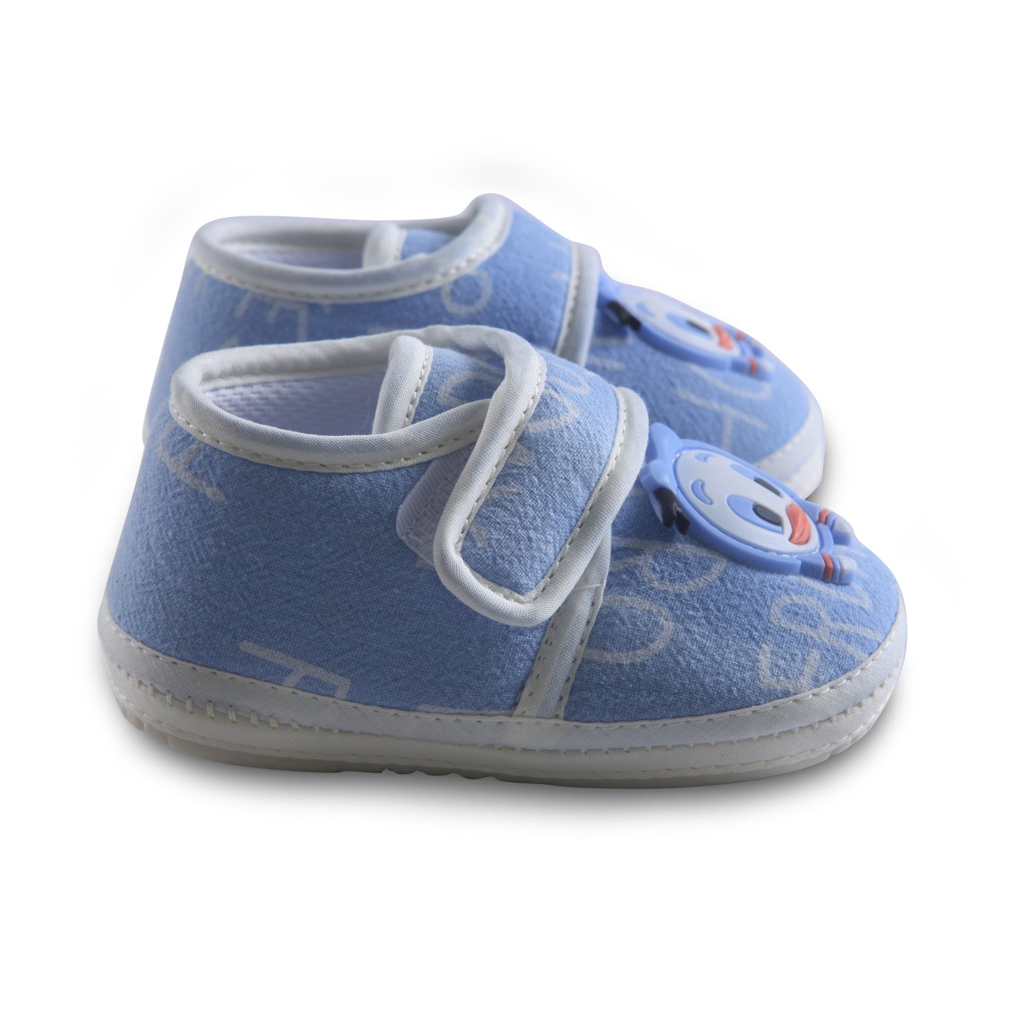 Non-slip Booties with Strap Kids Shoes Duck - Blue - Baby Moo